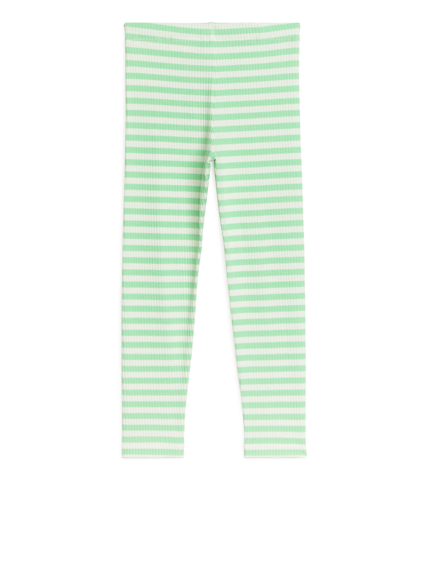 Gerippte Jersey-Leggings - Grün/Weiß - Regular Fit - Kinder - StillMedia/DescriptiveStillLife - 2