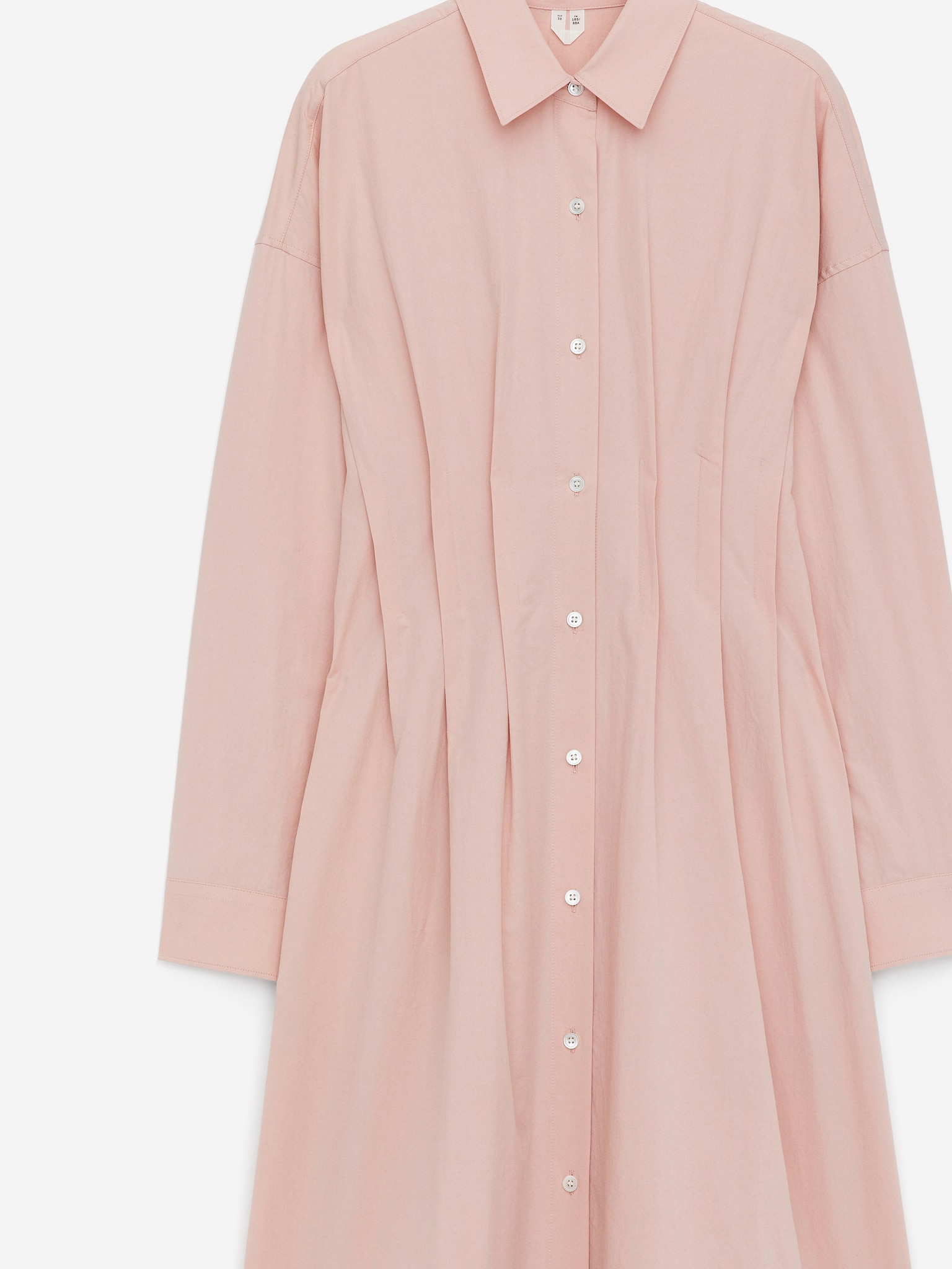 Pleated Shirt Dress - Dusty Blush - 3