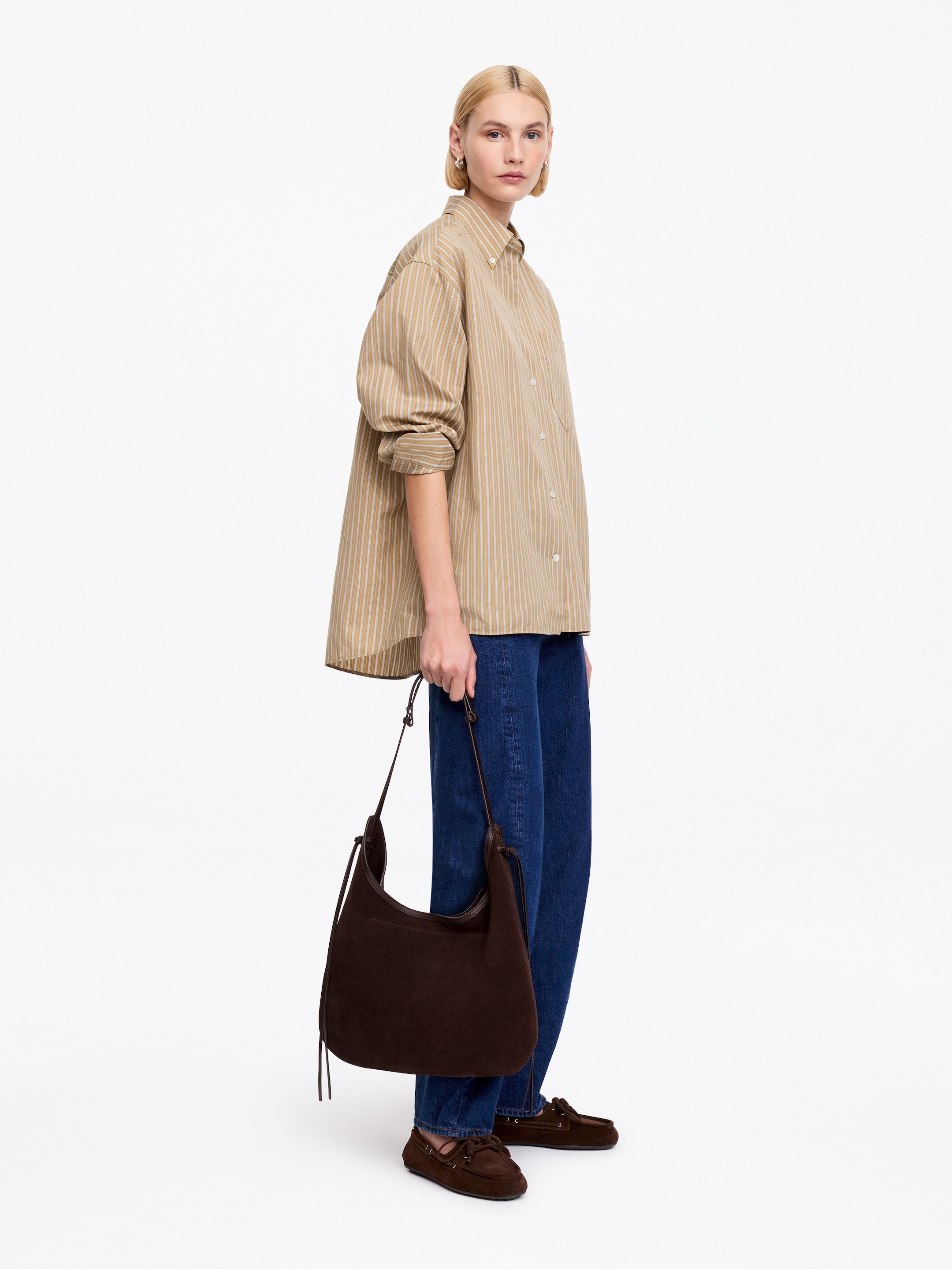 Koszula z mieszanki bawełny i jedwabiu - Beżowy - Obszerny - Women - StillMedia/Lookbook - 8