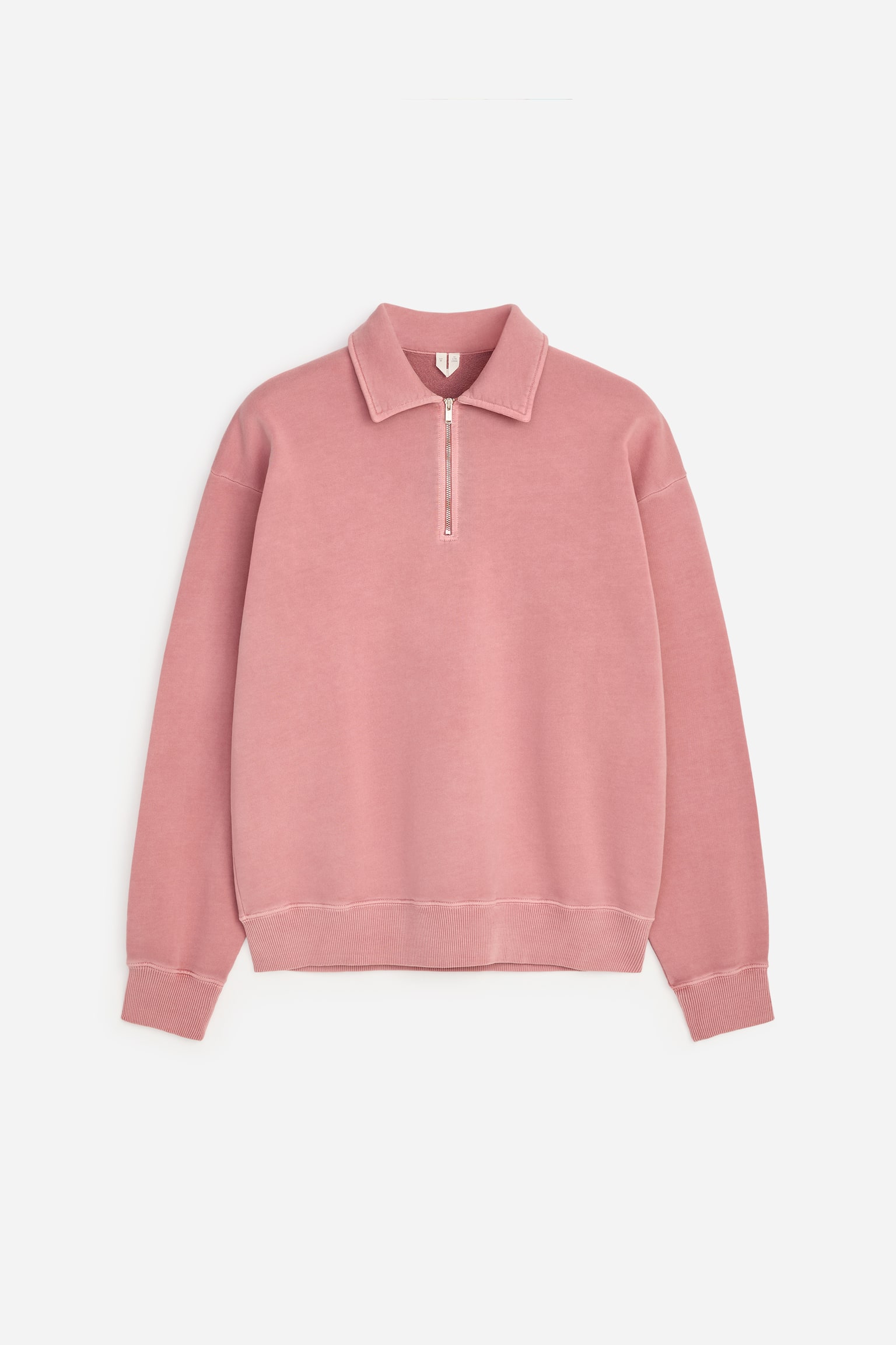Half-Zip Sweatshirt-Soft Pink - 2