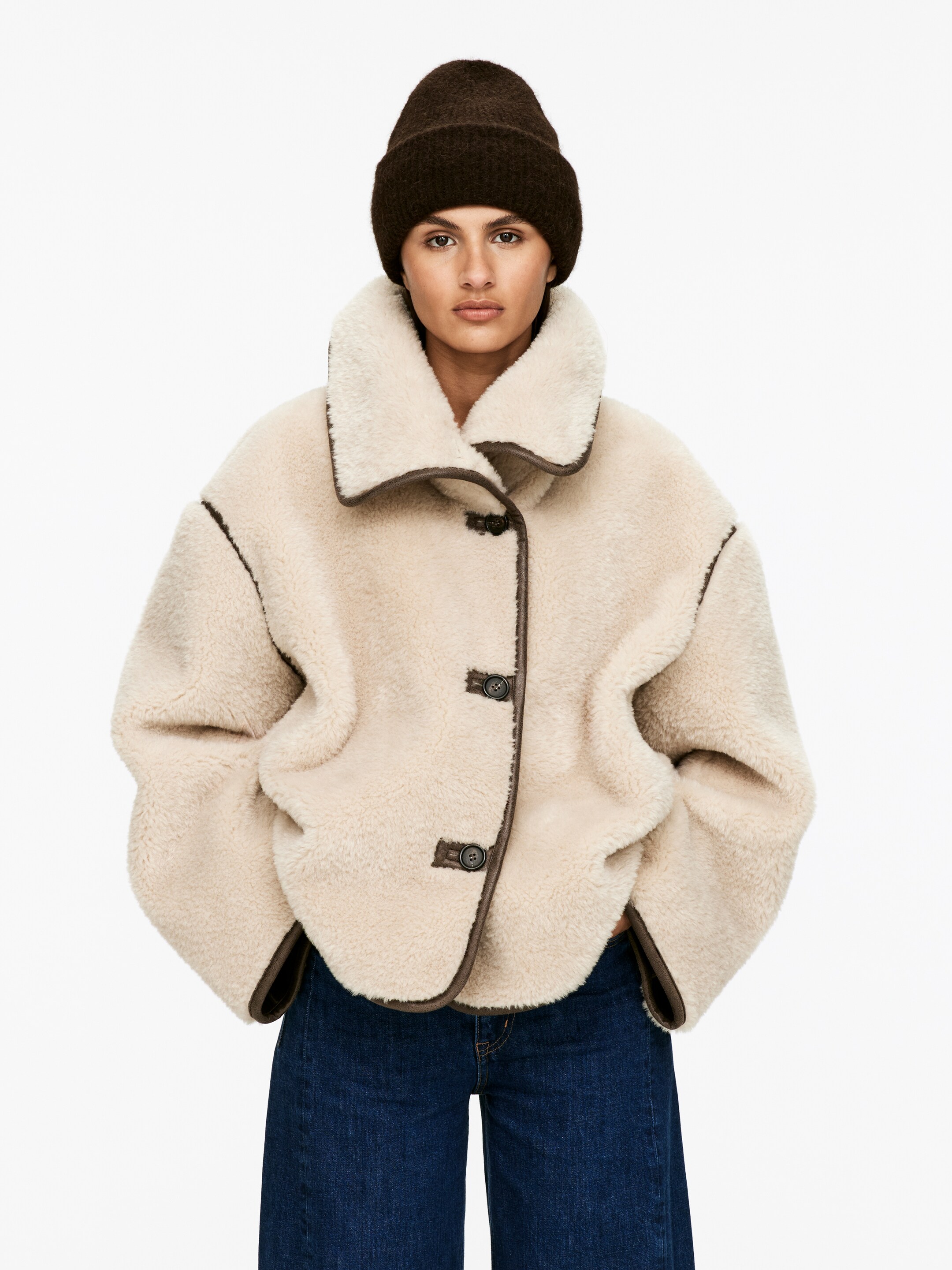 Ver imagen más grande: Gorro en mezcla de alpaca y lana merino - Marrón oscuro - MUJER | H&M ES 2