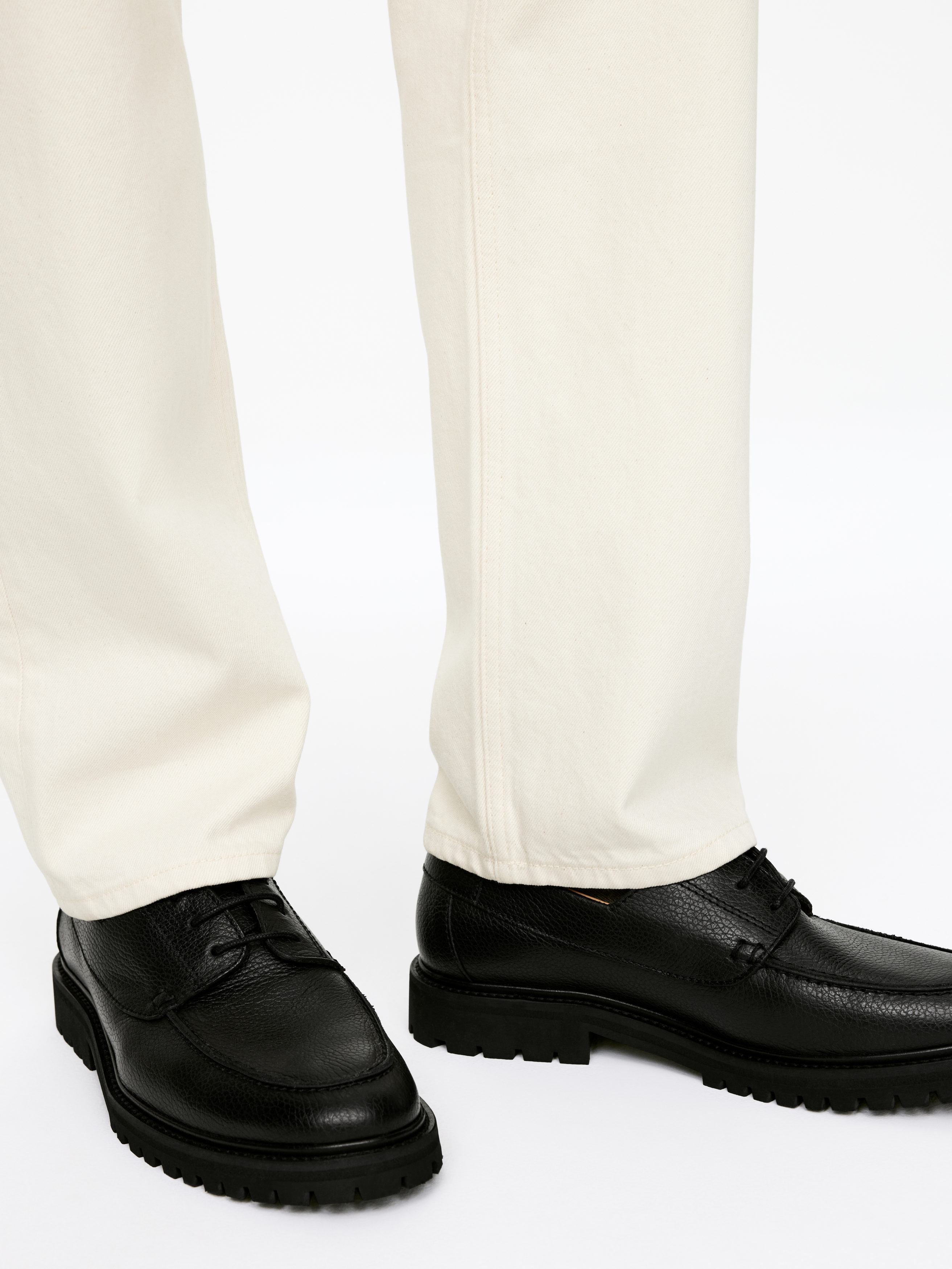 Leather Boat Shoes – Black – Men – ARKET DK