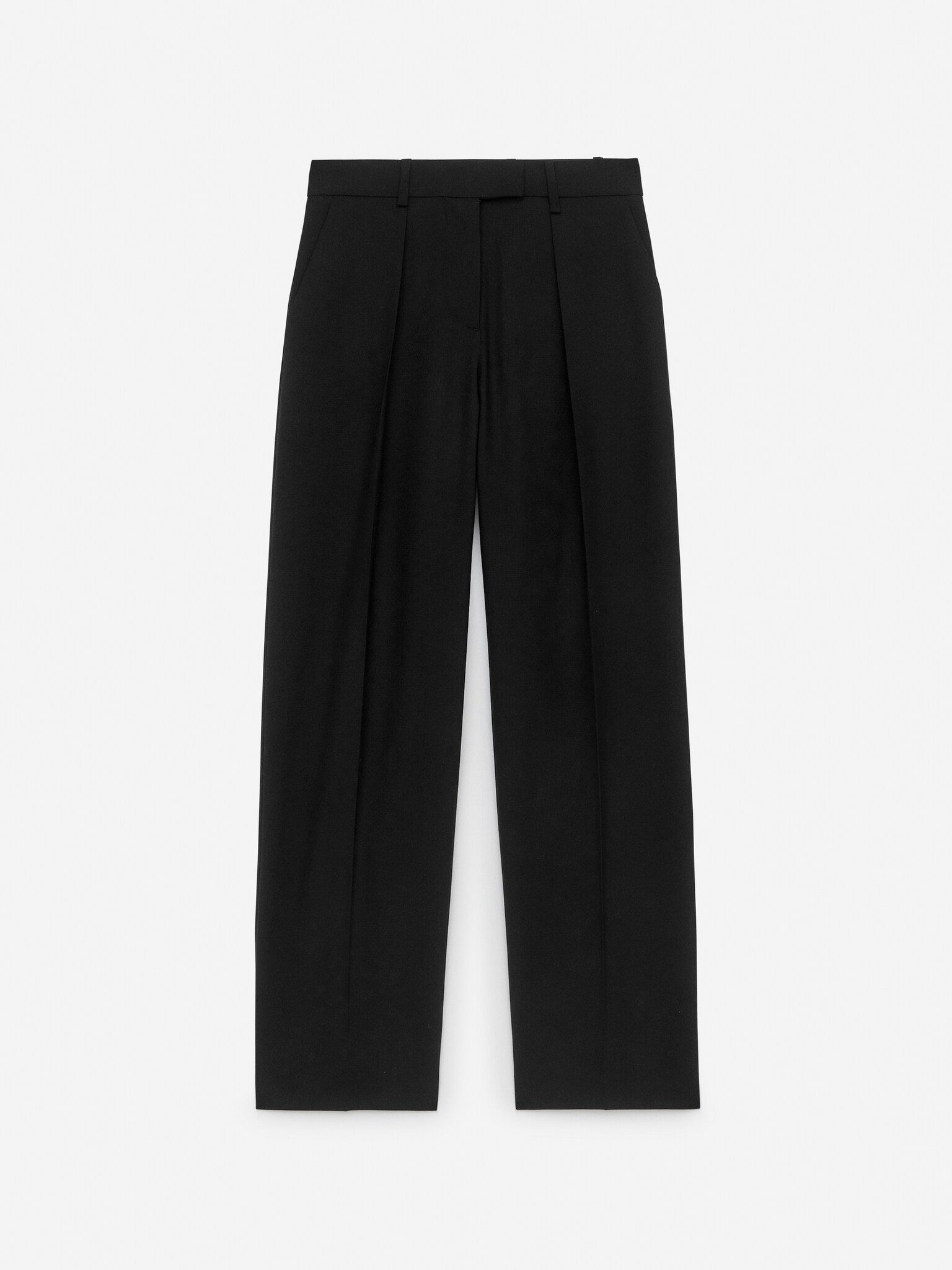 Pantalon tailleur taille haute - Noir/Beige - 2