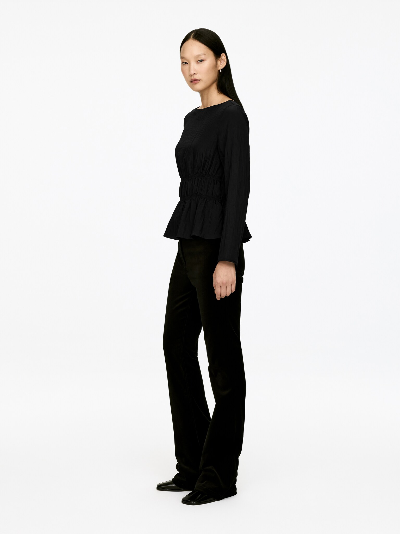 Smock Top - Black/Light Beige - 5