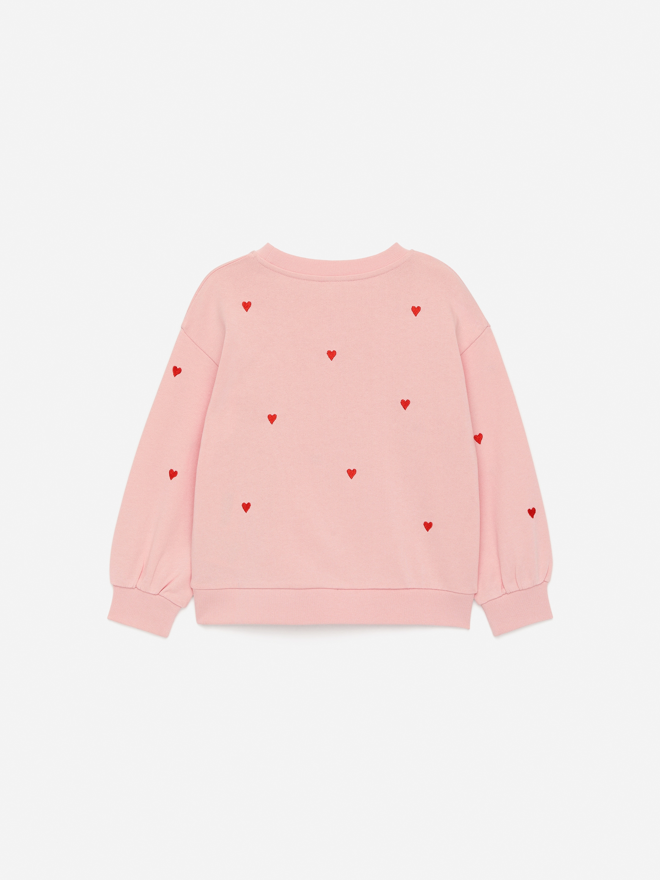 Embroidered Sweatshirt - Pink/Red Hearts - Oversized - Children - StillMedia/DescriptiveStillLife - 2