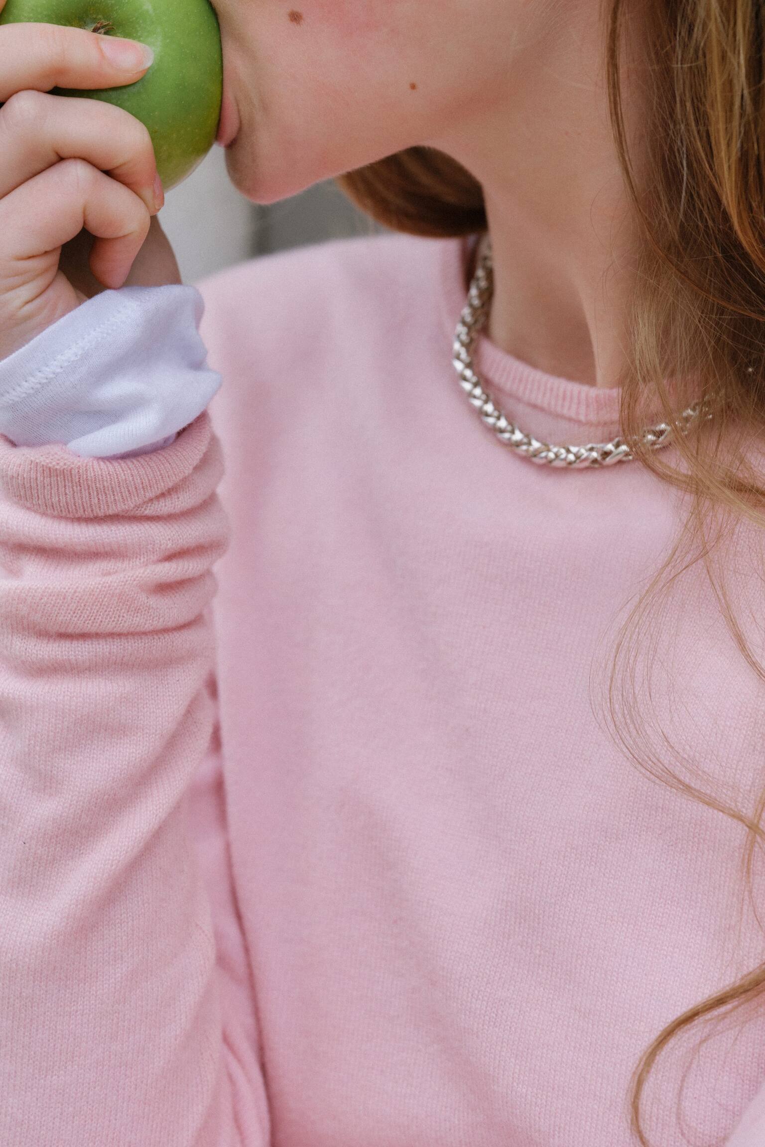 Tröja i ren kashmir - Rosa/Grå - 4