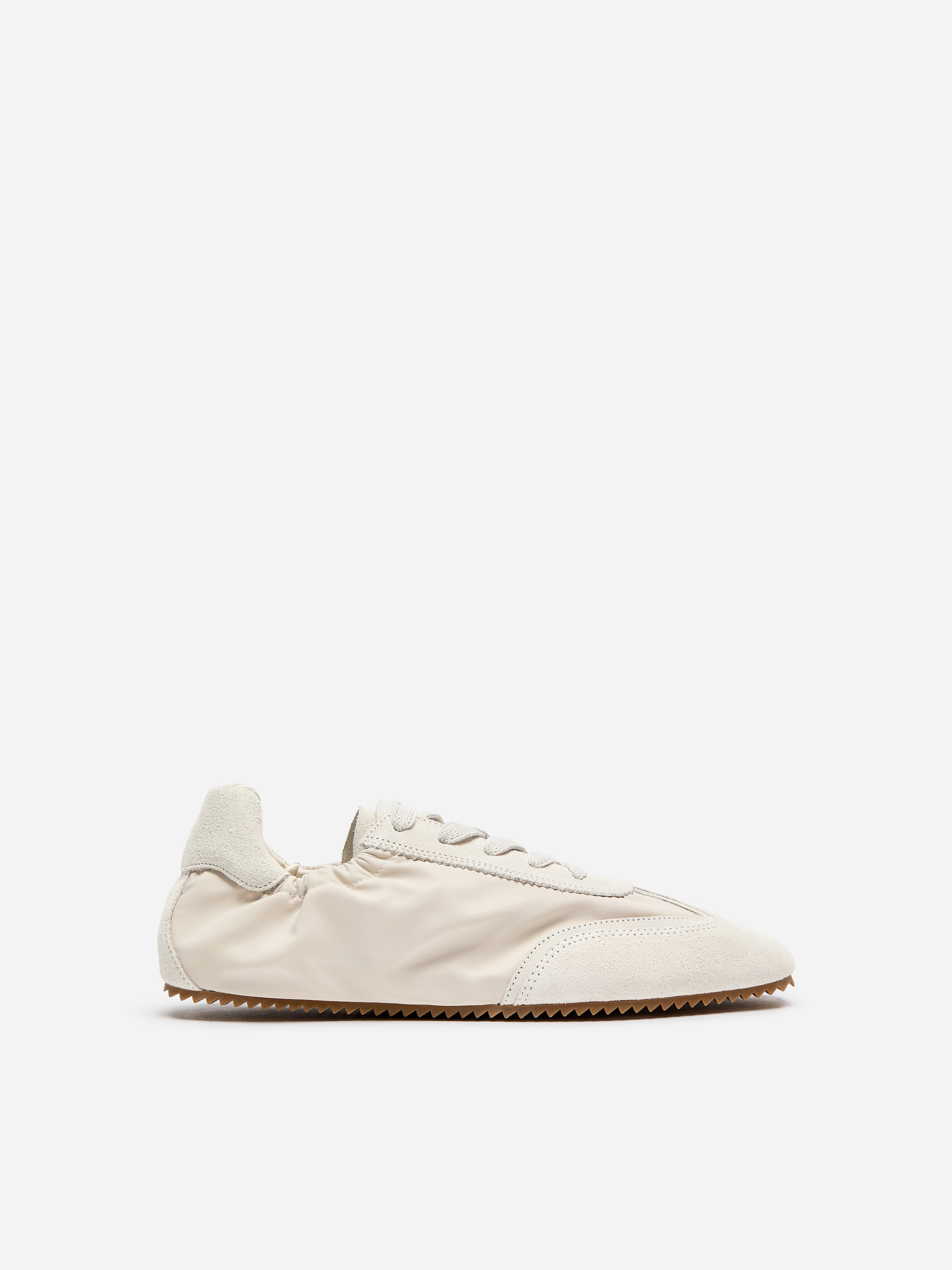 Suede Nylon Trainers-White-19799