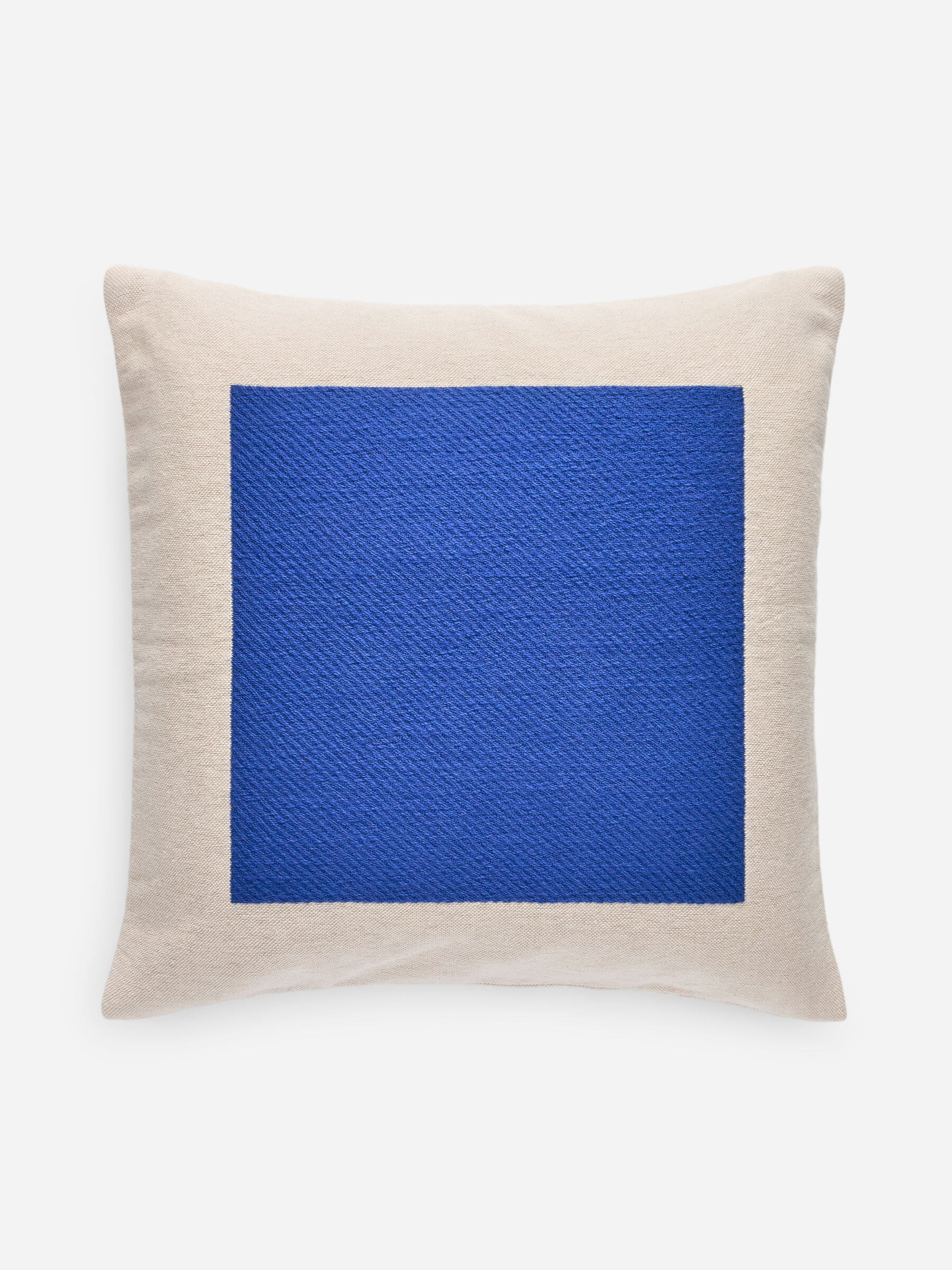 Kopfkissenbezug aus Baumwolle und Wolle 50 x 50 cm - Beige/Blau - Homeware - StillMedia/DescriptiveStillLife - 1