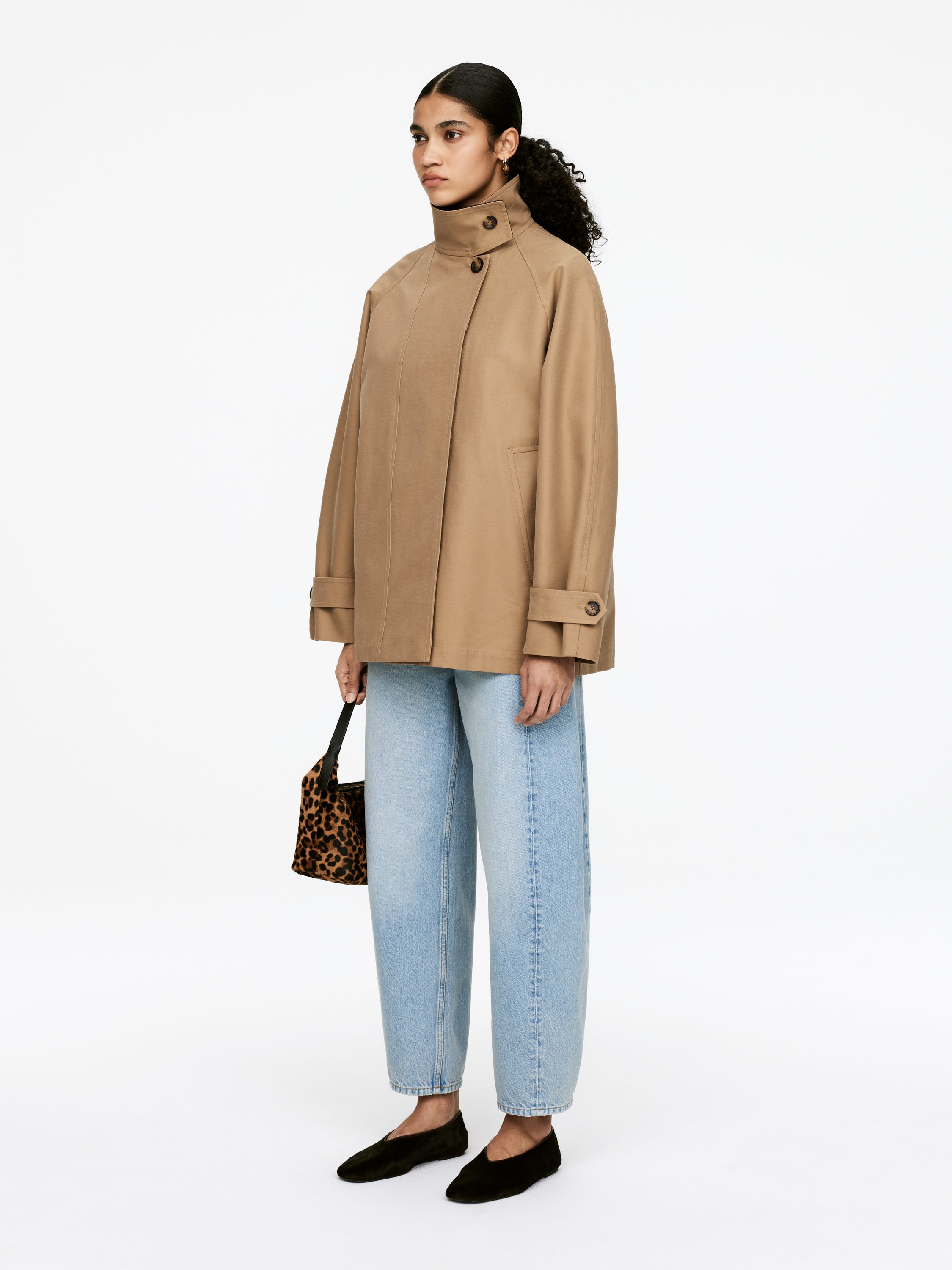 Lined Cotton Jacket - Dark Beige - Loose fit - Women - StillMedia/Lookbook - 6