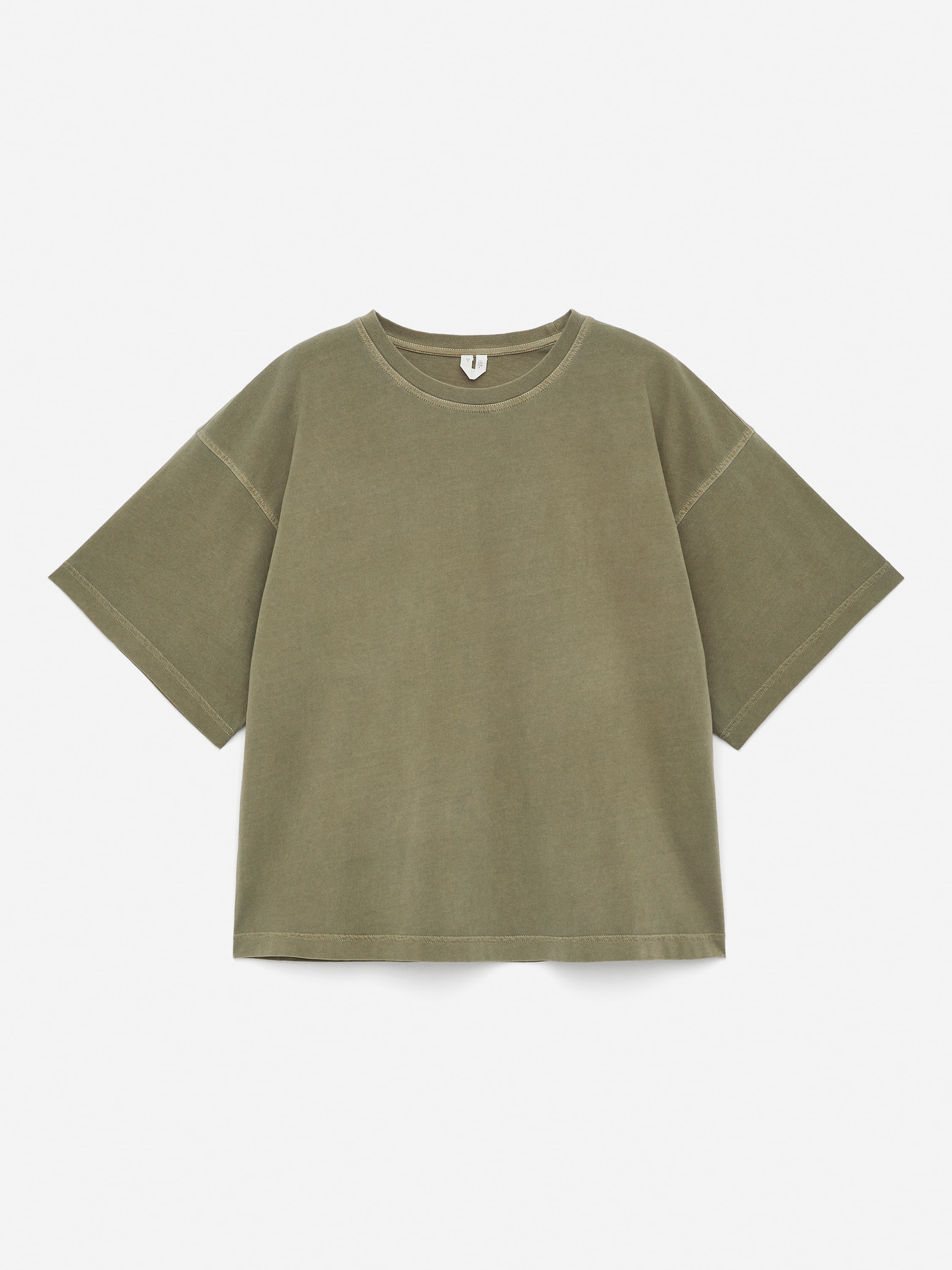 Katoenen T-shirt - Kakigroen/Zwart