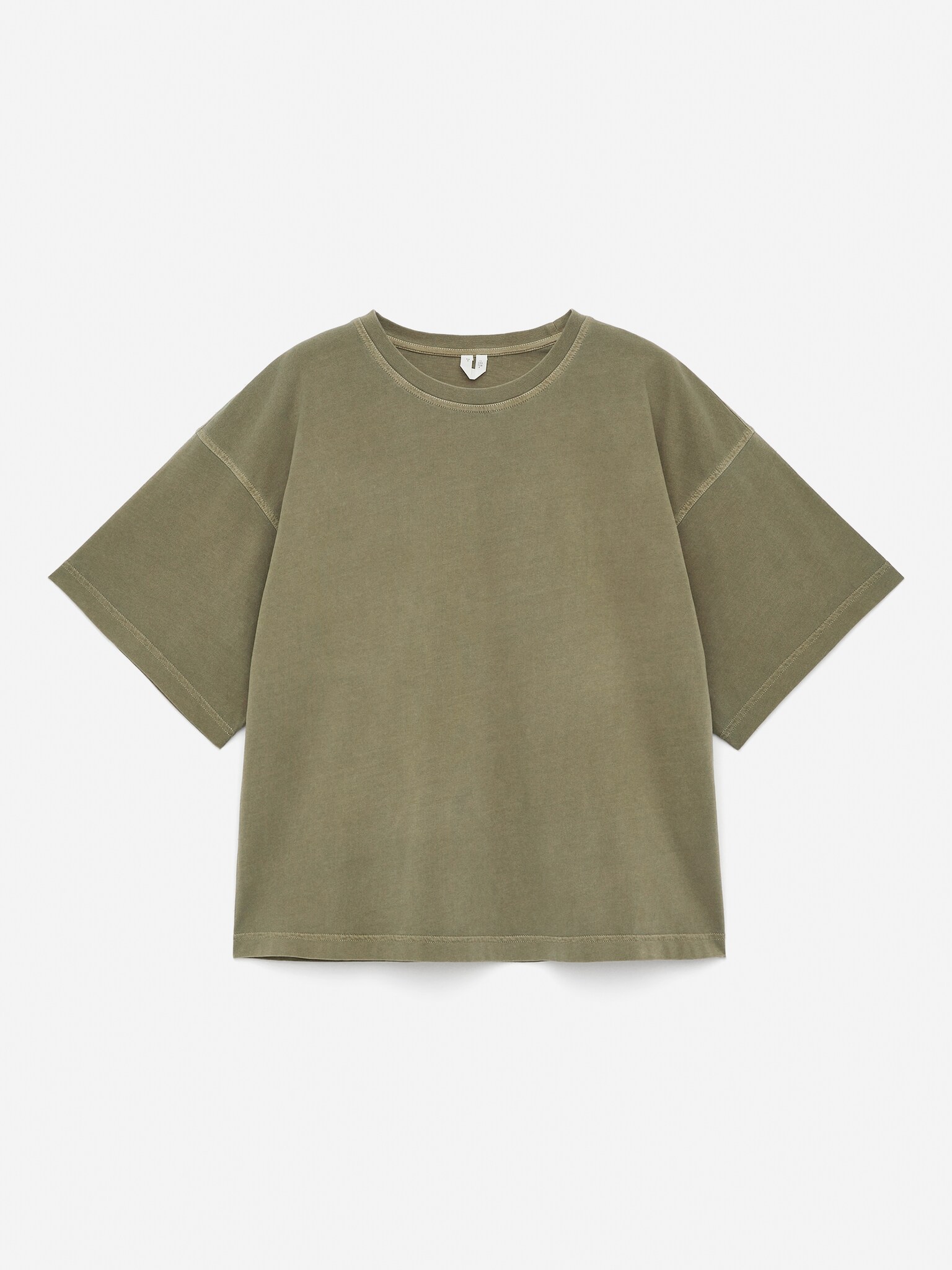 Bawełniany T-shirt - Zielony khaki/Czarny - 2