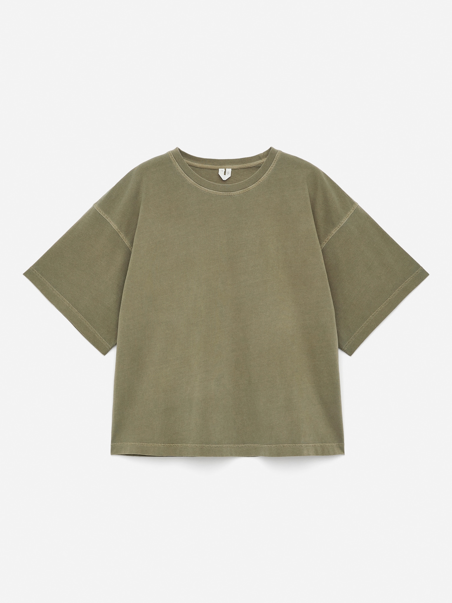 T-shirt en coton - Vert kaki/Noir - 2