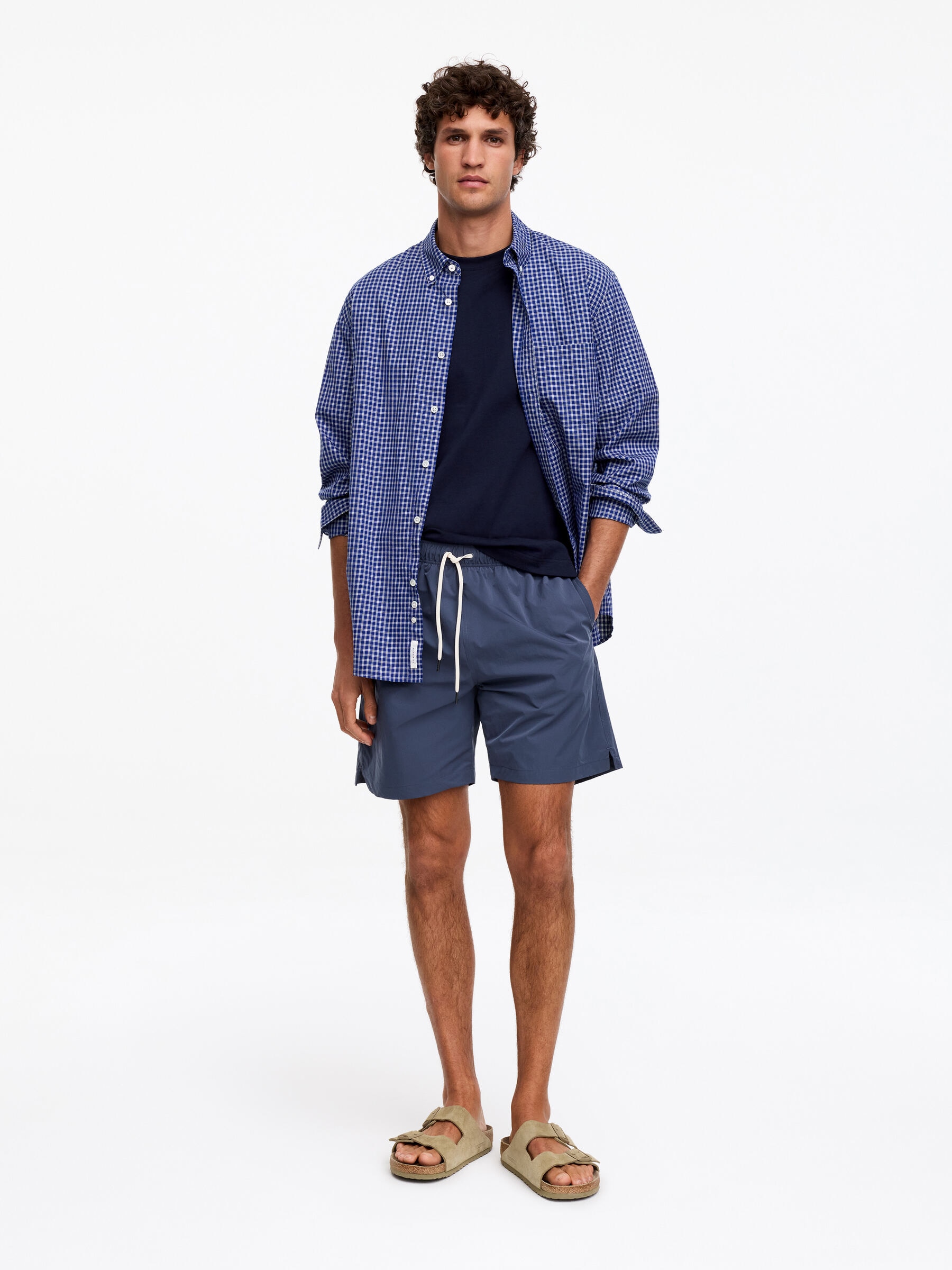 Sporty Swim Shorts-#4C5164-14918