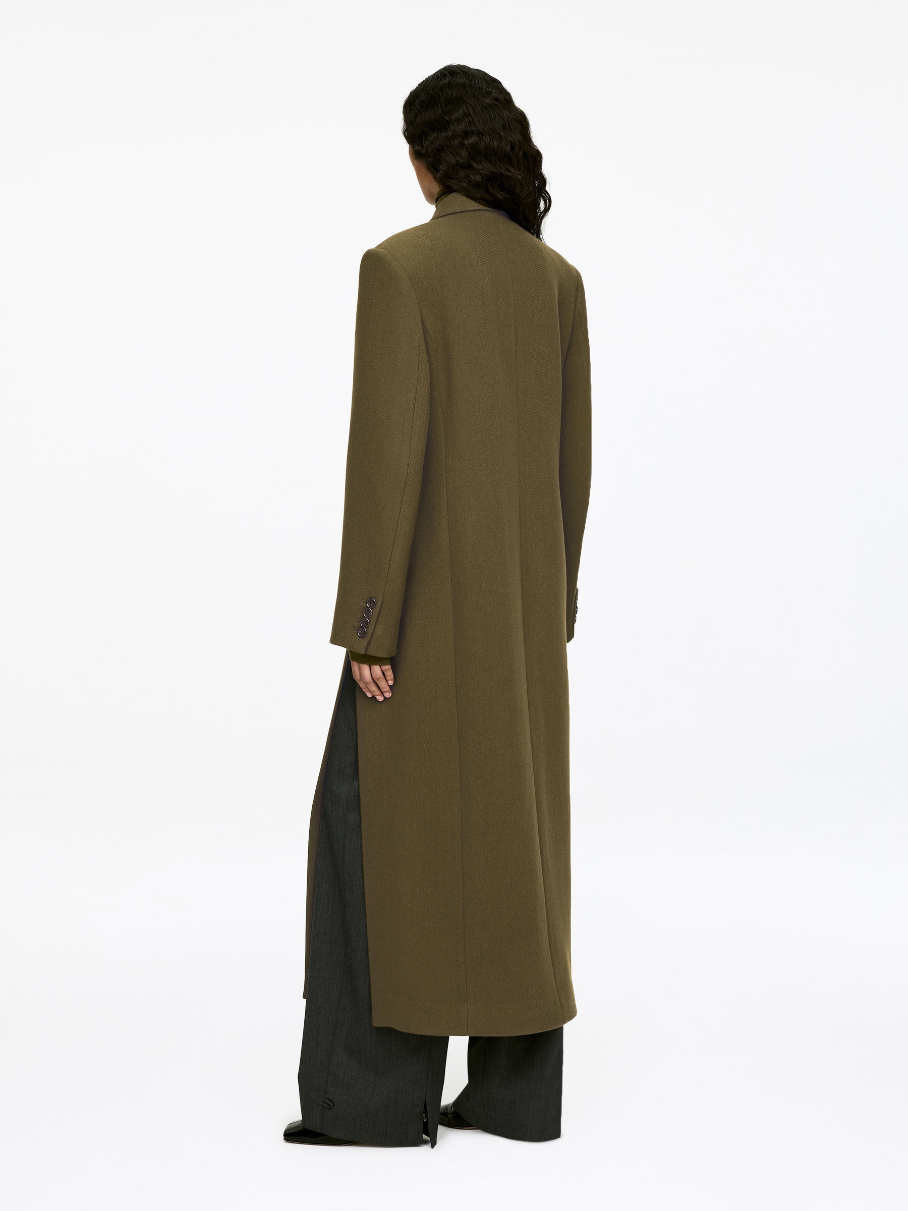 Eleganter Mantel aus Wollmischung - Dunkelgrün - Regular Fit - Damen - StillMedia/Lookbook - 3