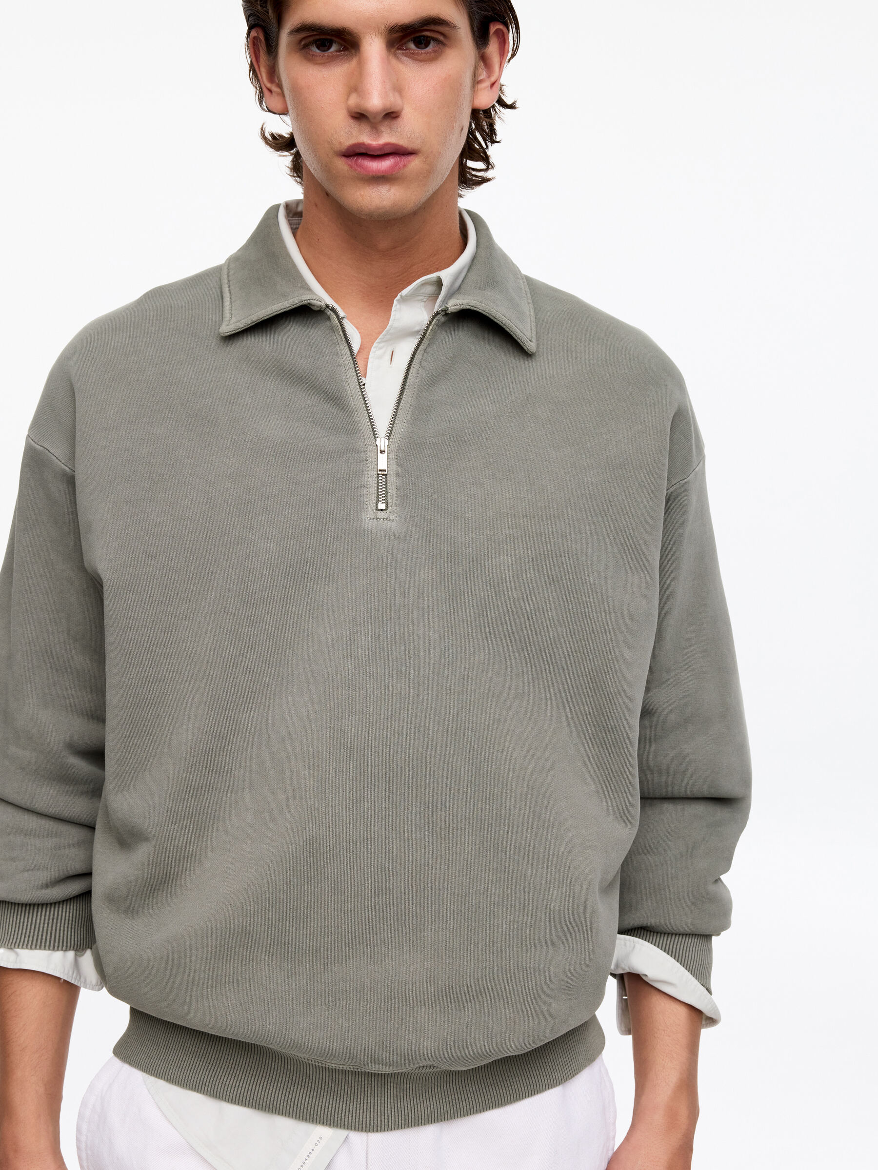 Half-Zip Sweatshirt - Grey - Relaxed fit - Men - StillMedia/Lookbook - 3