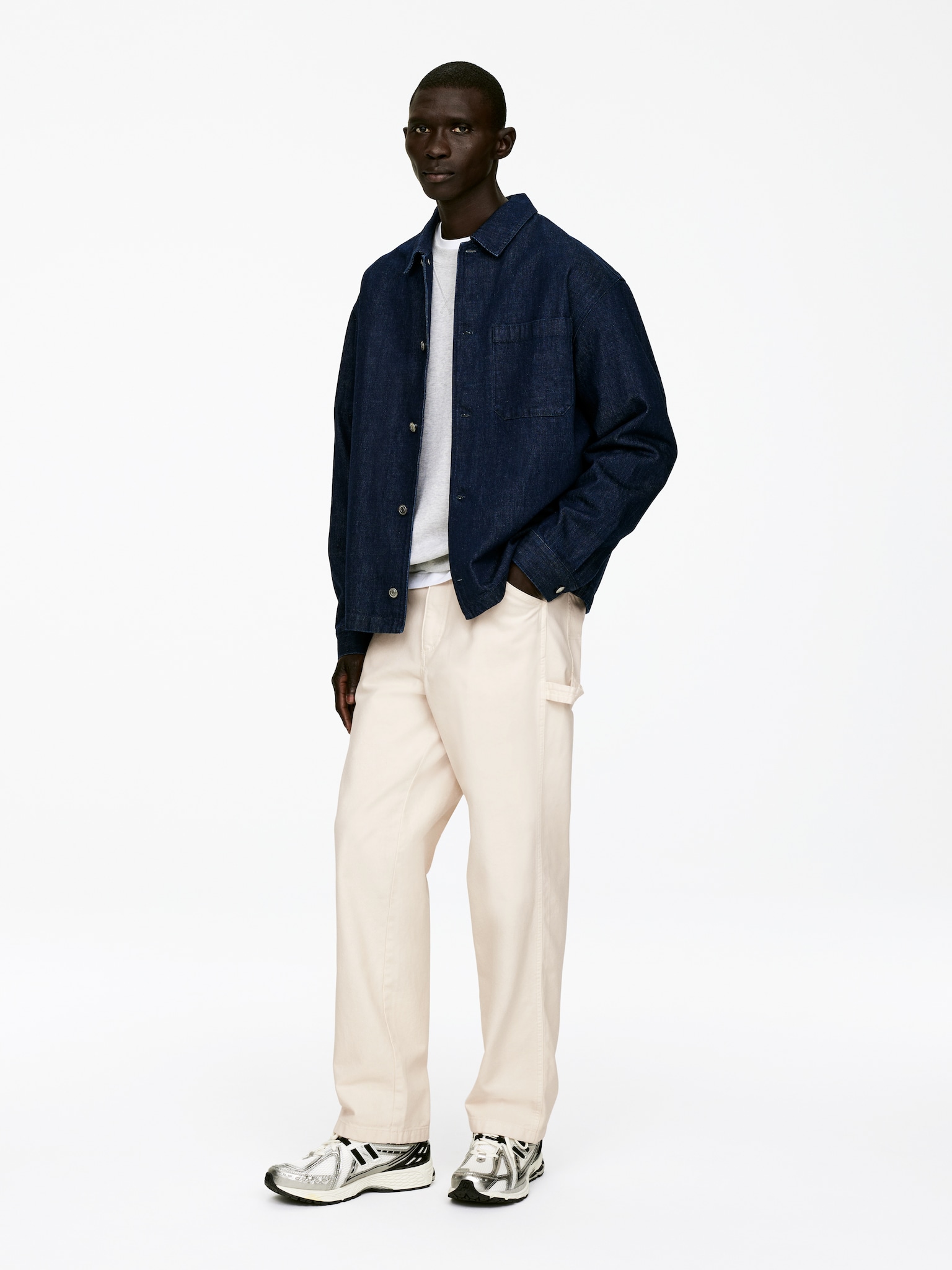 Pantalones de trabajo loose fit - Blanco roto/Marrón - 5