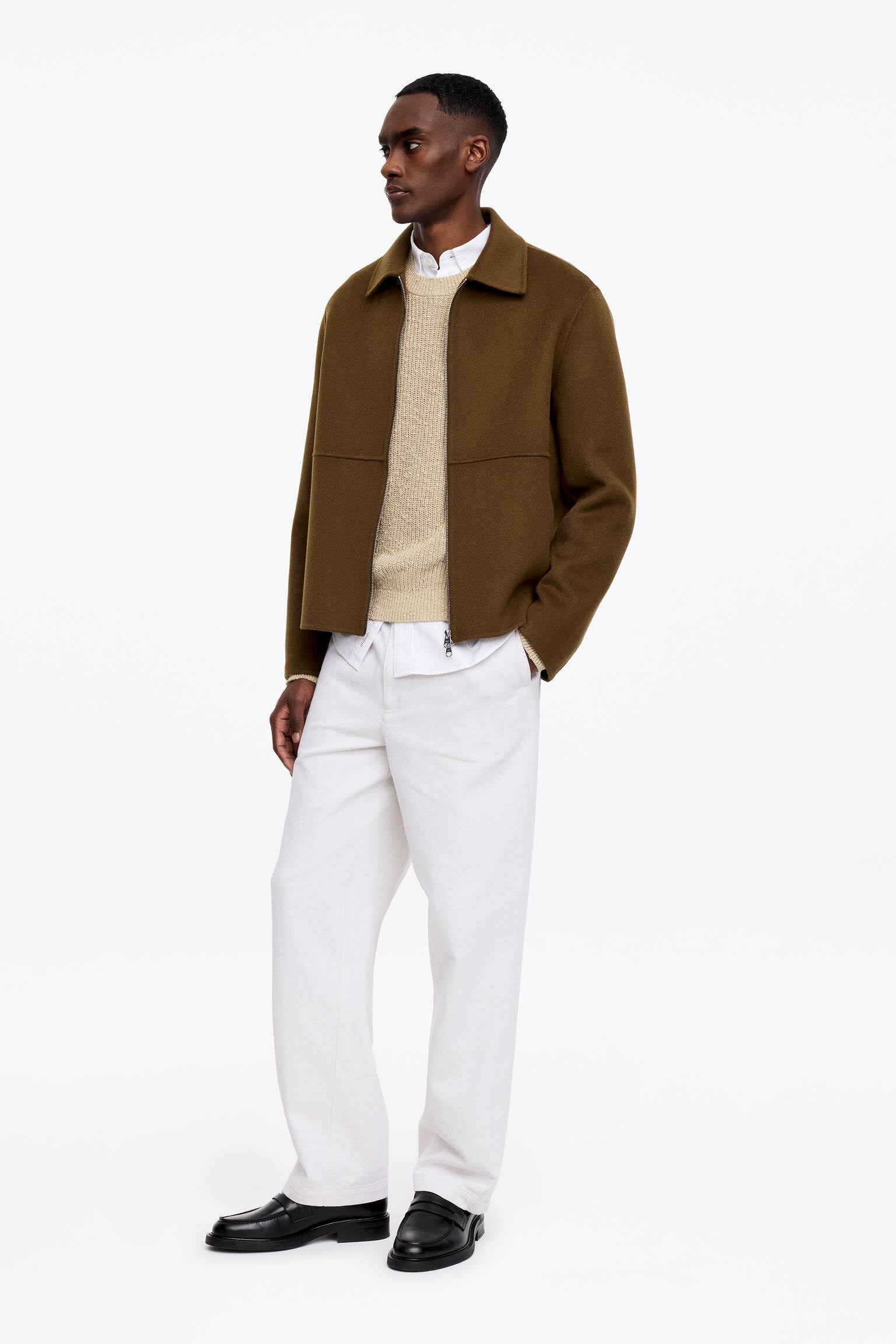 Chaqueta de lana de doble faz - Marrón fudge - 4