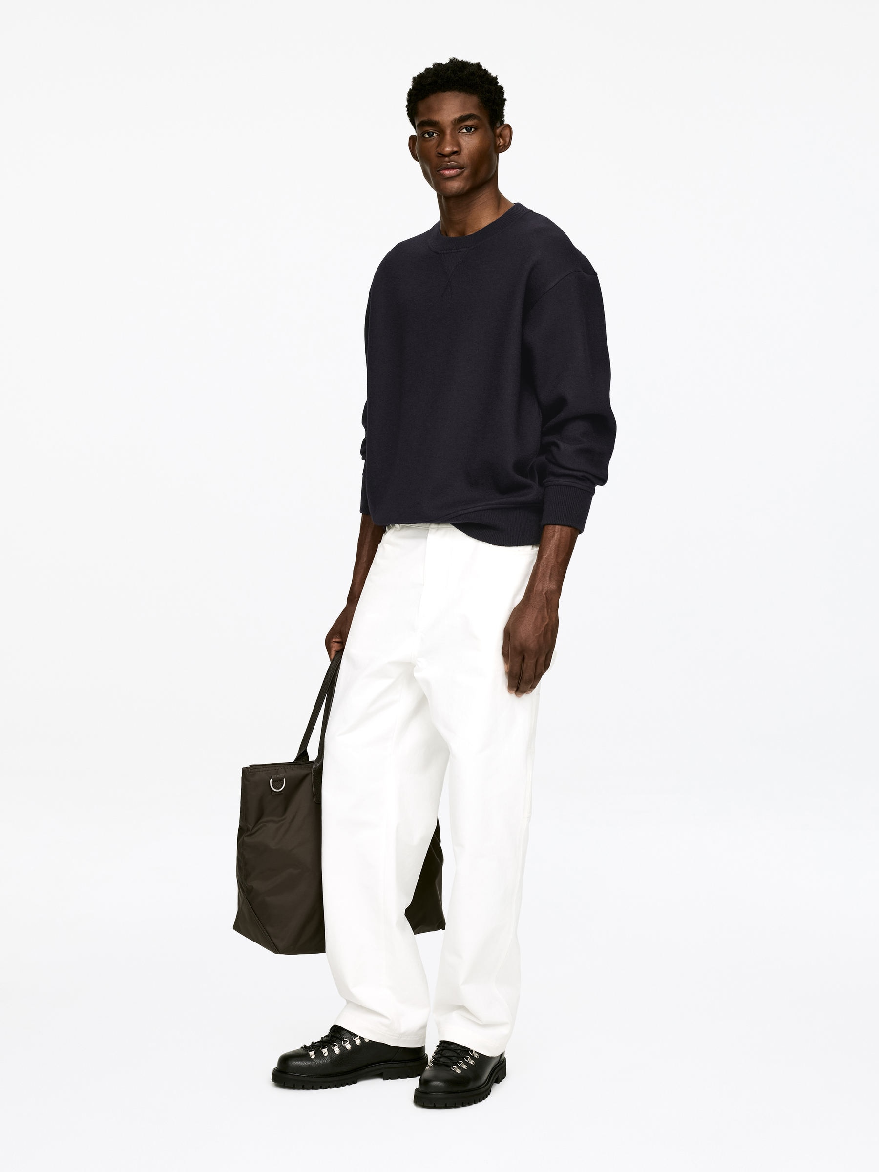 Wool-Blend Sweatshirt - Dark Blue - Loose fit - Men - StillMedia/Lookbook - 4