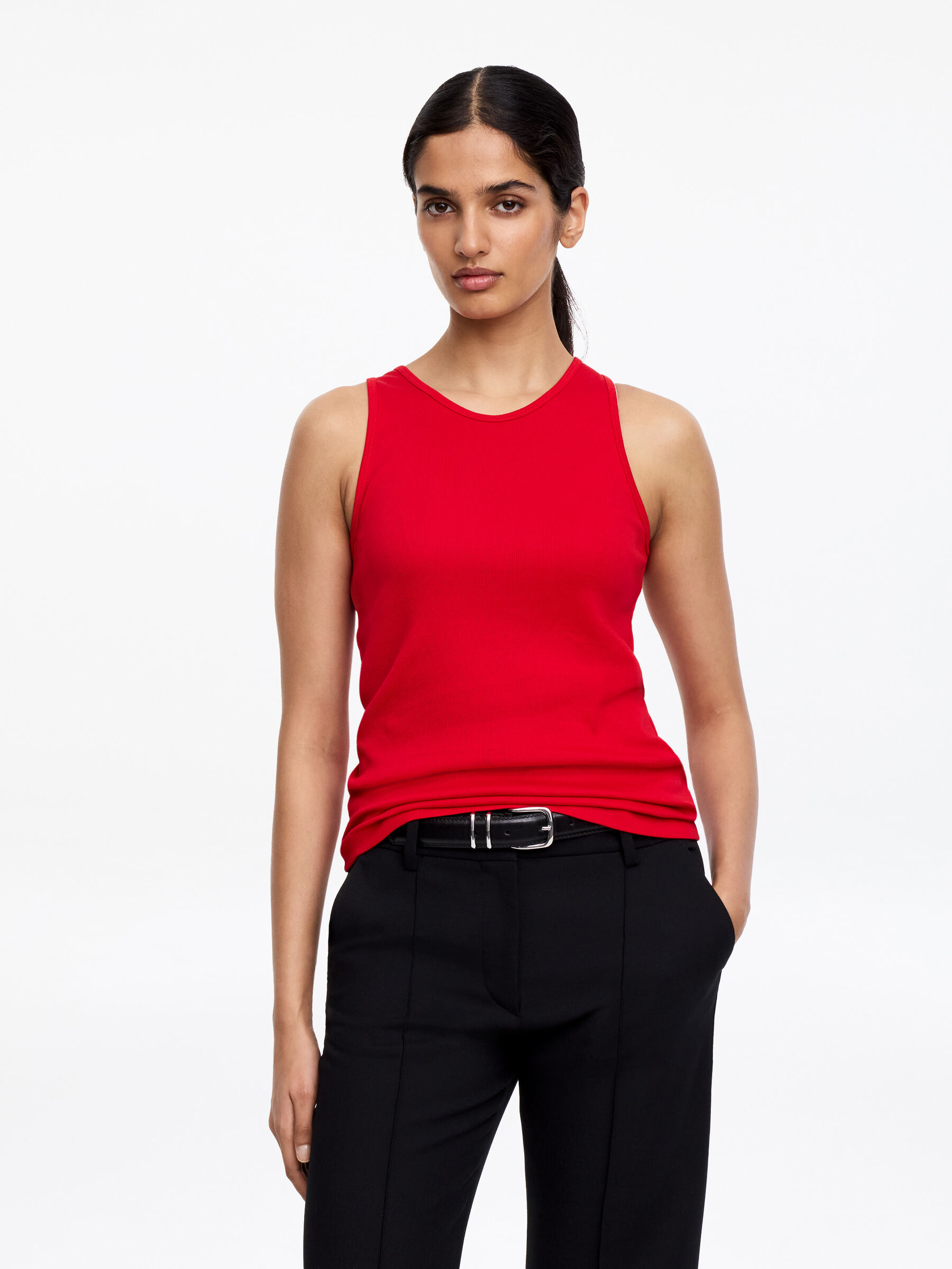 Top de tirantes de tipo deportivo de canalé-#BE0921-18478