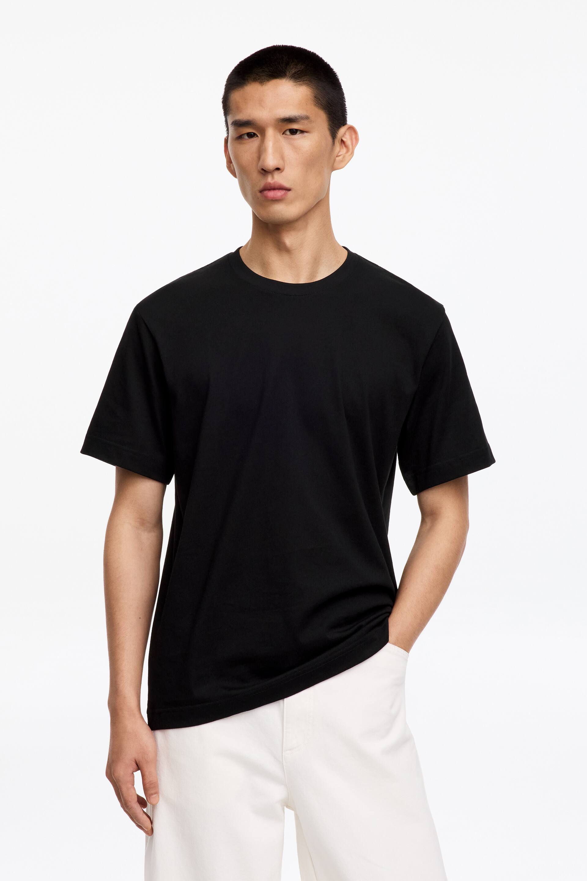 Προβολή μεγαλύτερης εικόνας: 220 GSM Χαλαρό T-Shirt - Μαύρο - Men | H&M GR 1