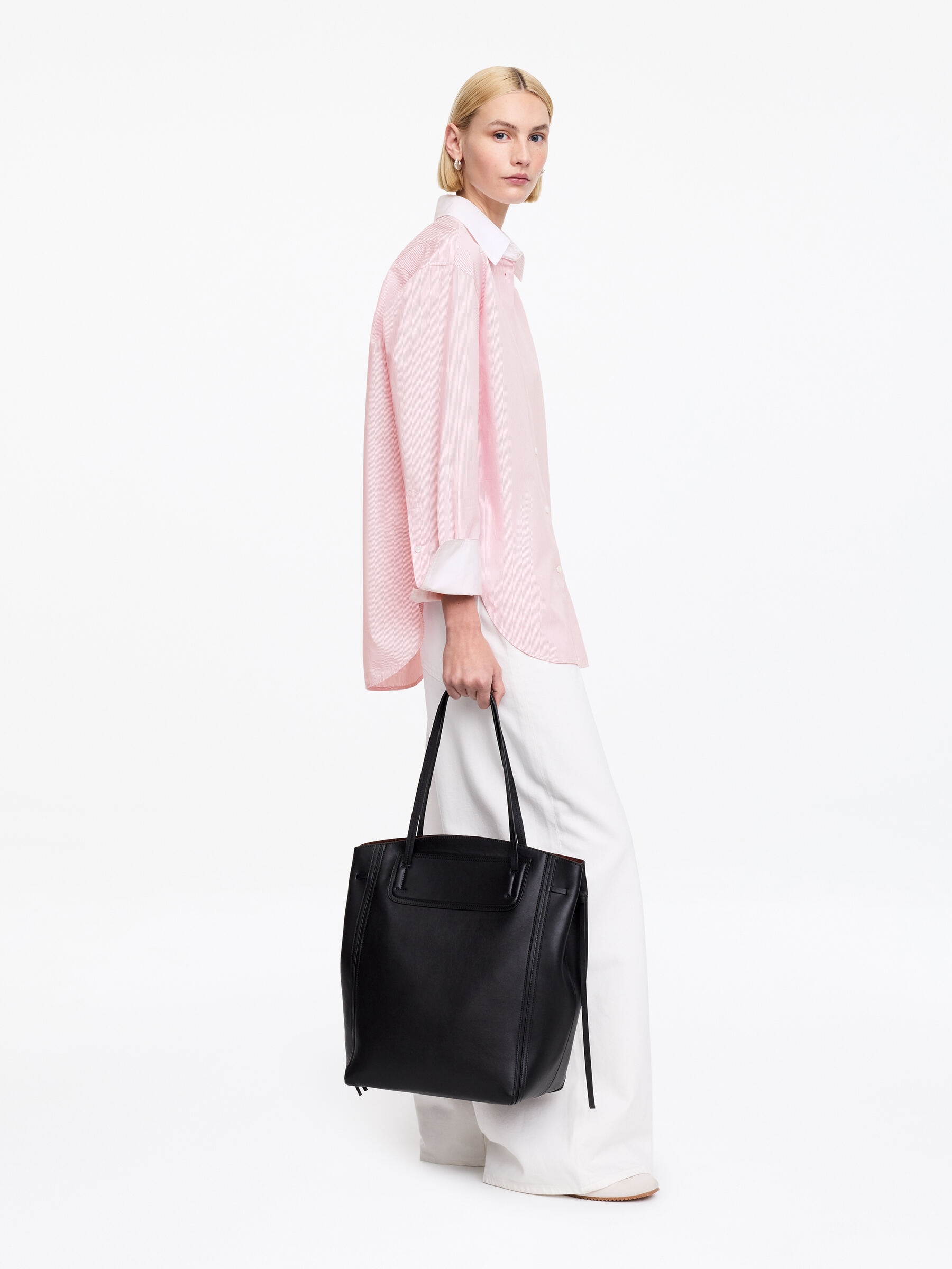 Popeline-Hemd mit lockerer Passform - Rosa/Weiß - Relaxed Fit - Damen - StillMedia/Lookbook - 3