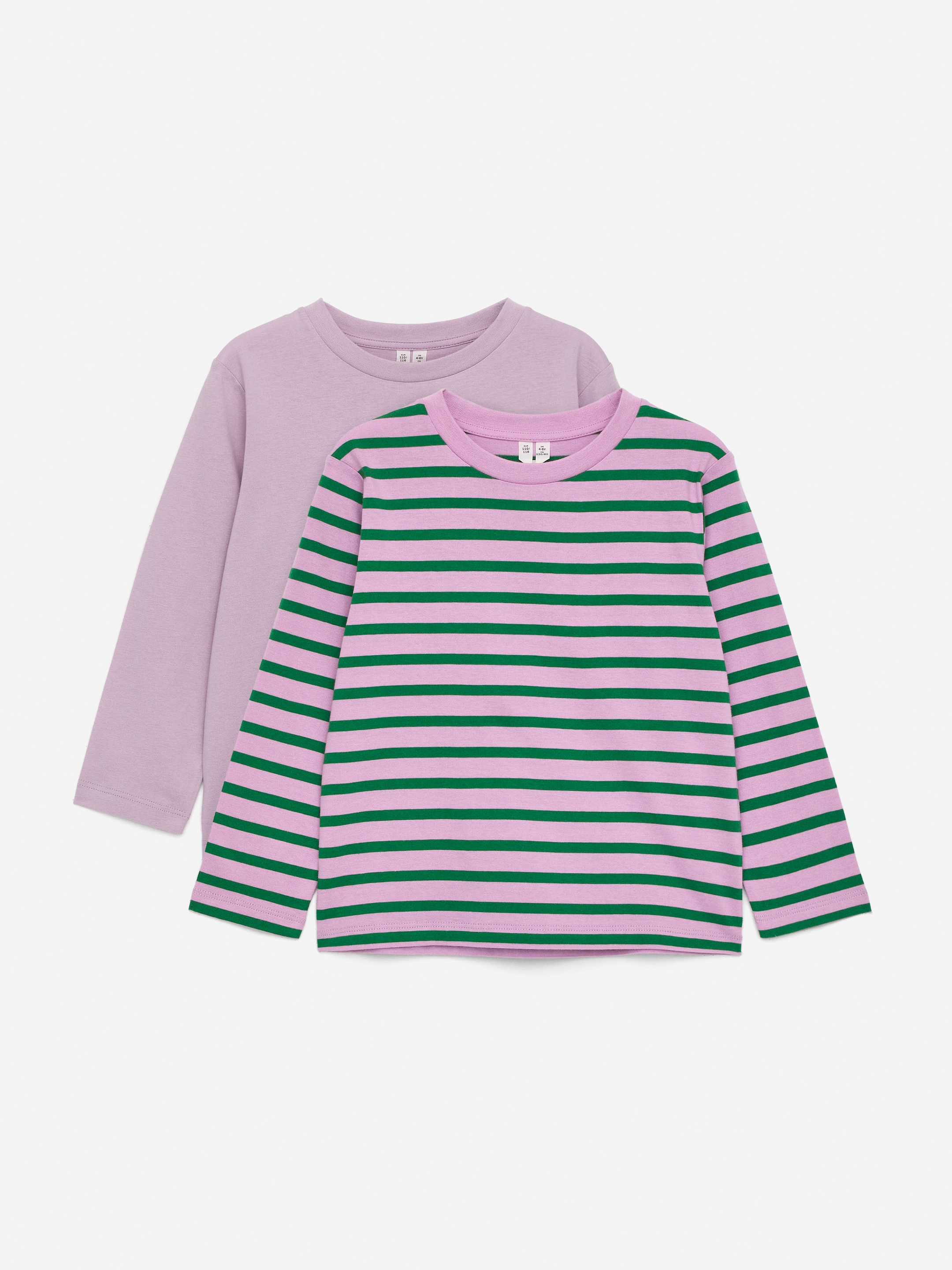 Zobraziť väčší obrázok: Súprava dvoch tričiek s dlhým rukávom - Zelená/Ružová - DETI | H&M SK 1