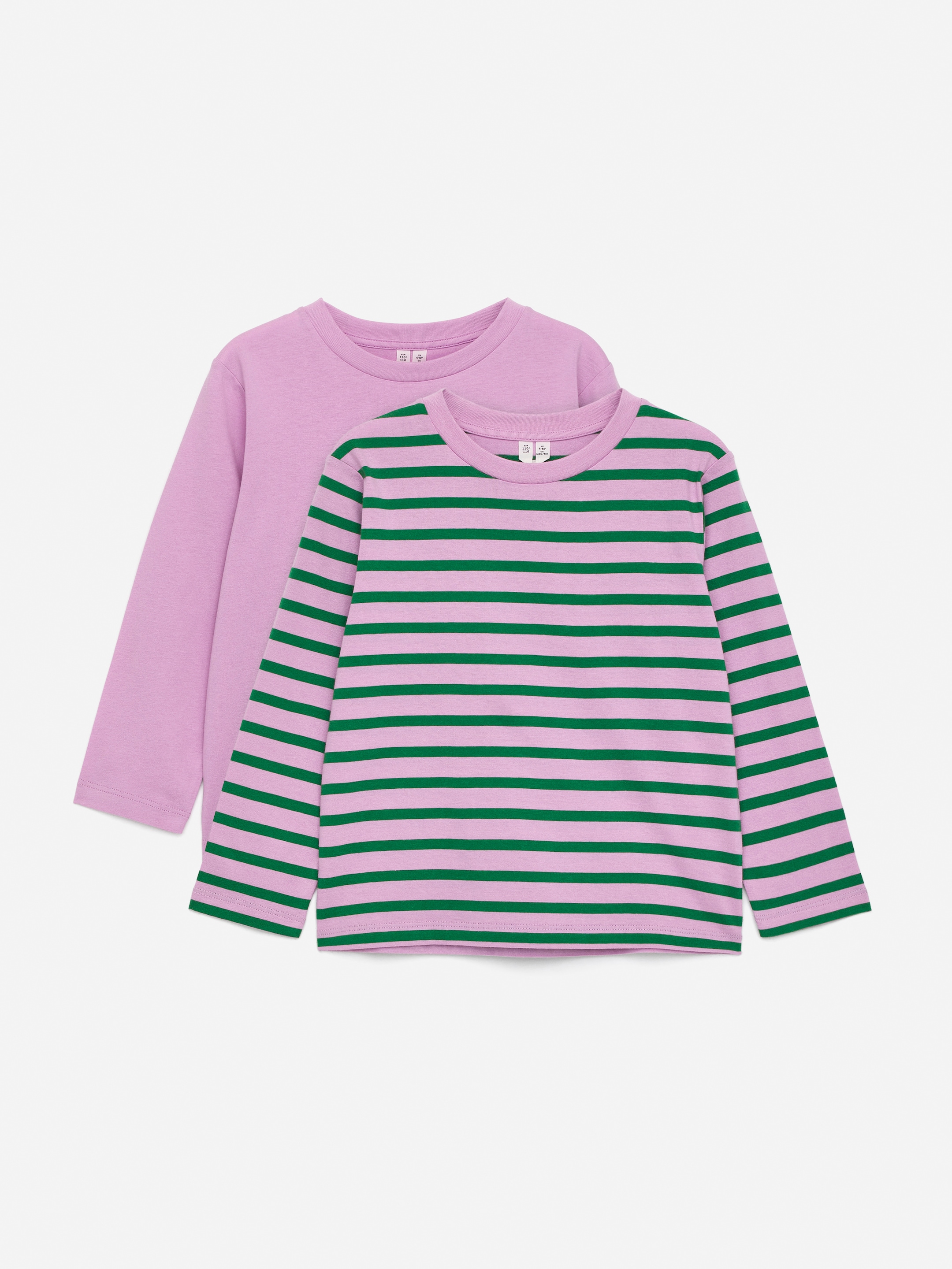 Langärmeliges T-Shirt im 2er-Pack - Grün/Rosa - Regular Fit - Children - StillMedia/DescriptiveStillLife - 2
