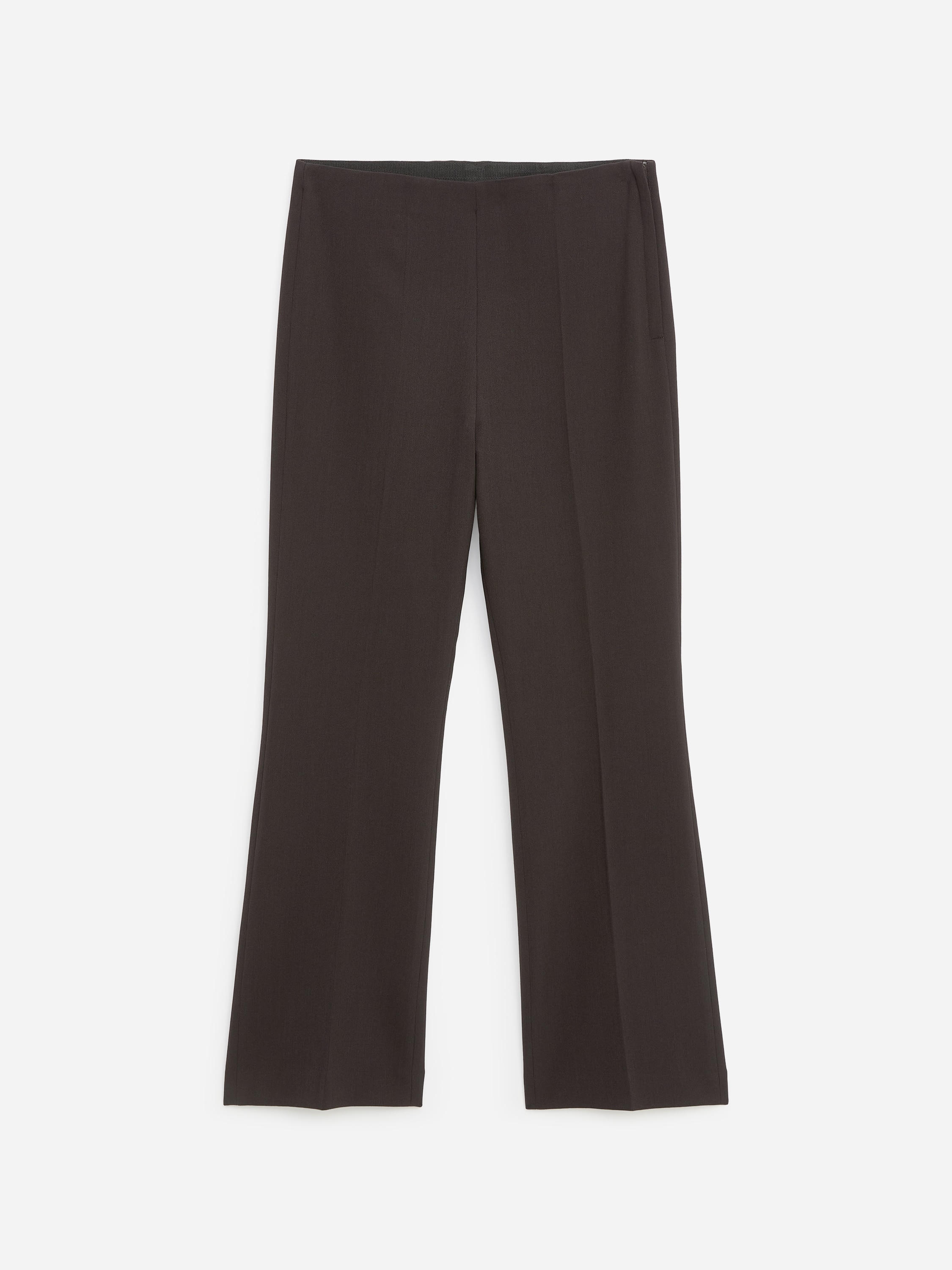 Pantalones cropped de pierna recta - Marrón/Negro