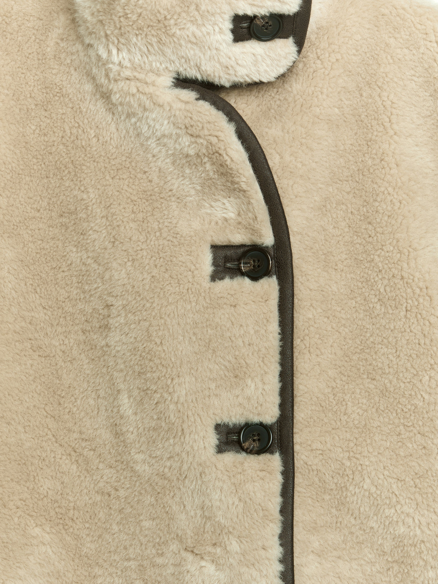 Faux Fur Jacket - Beige/Brown - Relaxed fit - Women - StillMedia/DescriptiveDetail - 2