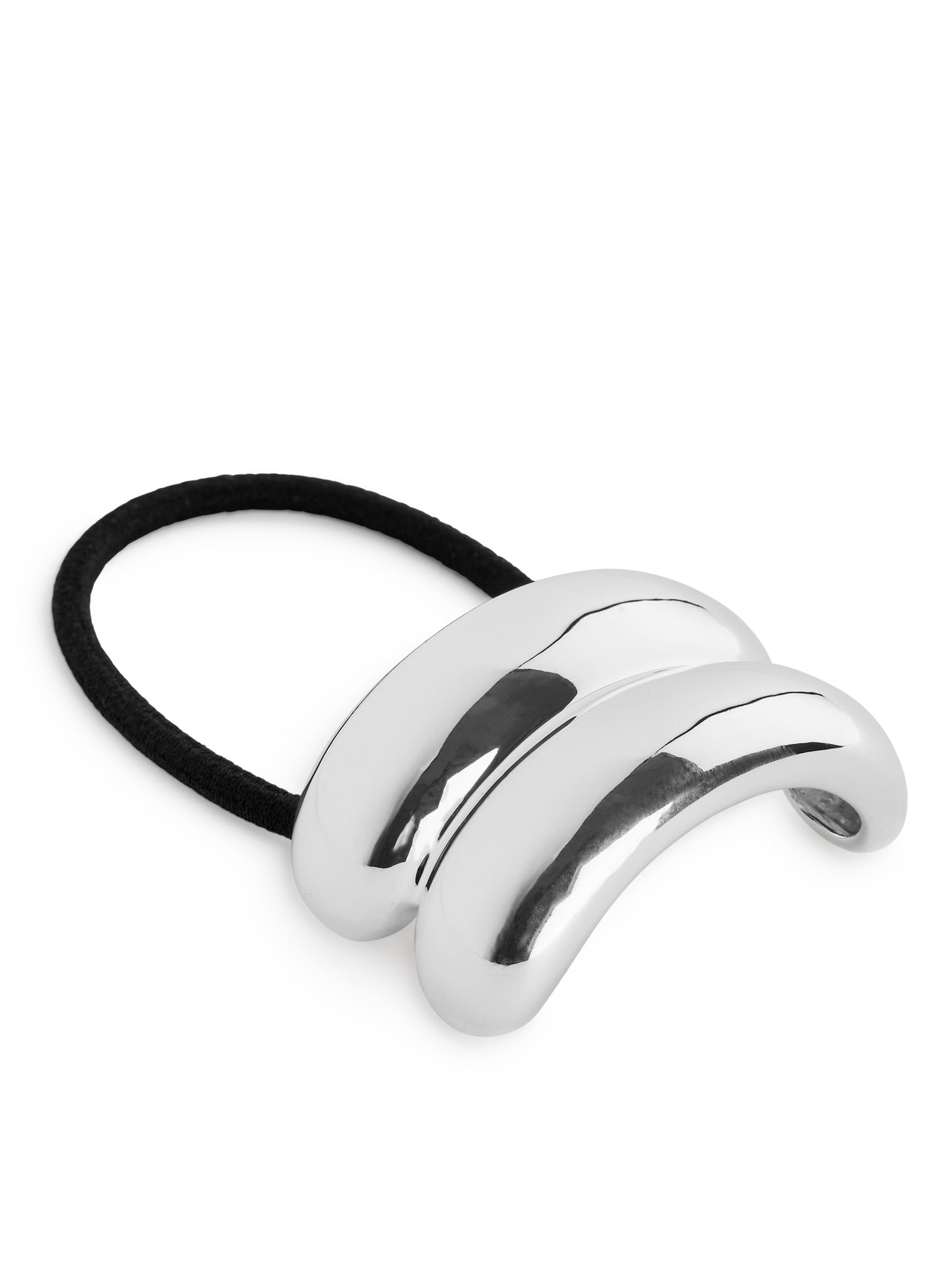 Haargummi mit Messingverzierung - Schwarz/Silber - Damen - StillMedia/DescriptiveStillLife - 2