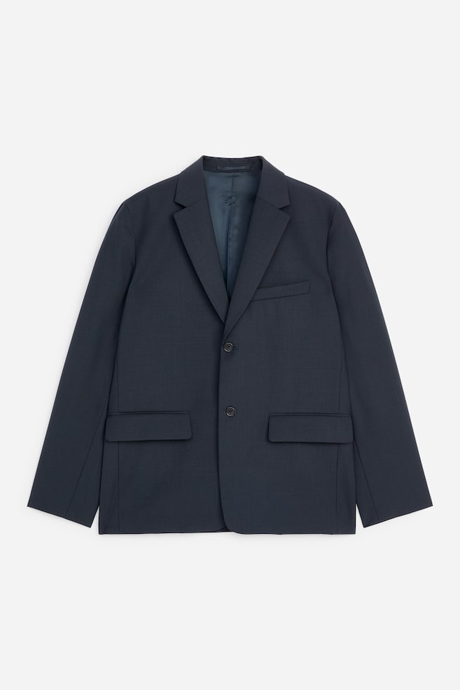 Lightweight Wool Blazer - Dark Blue - 1