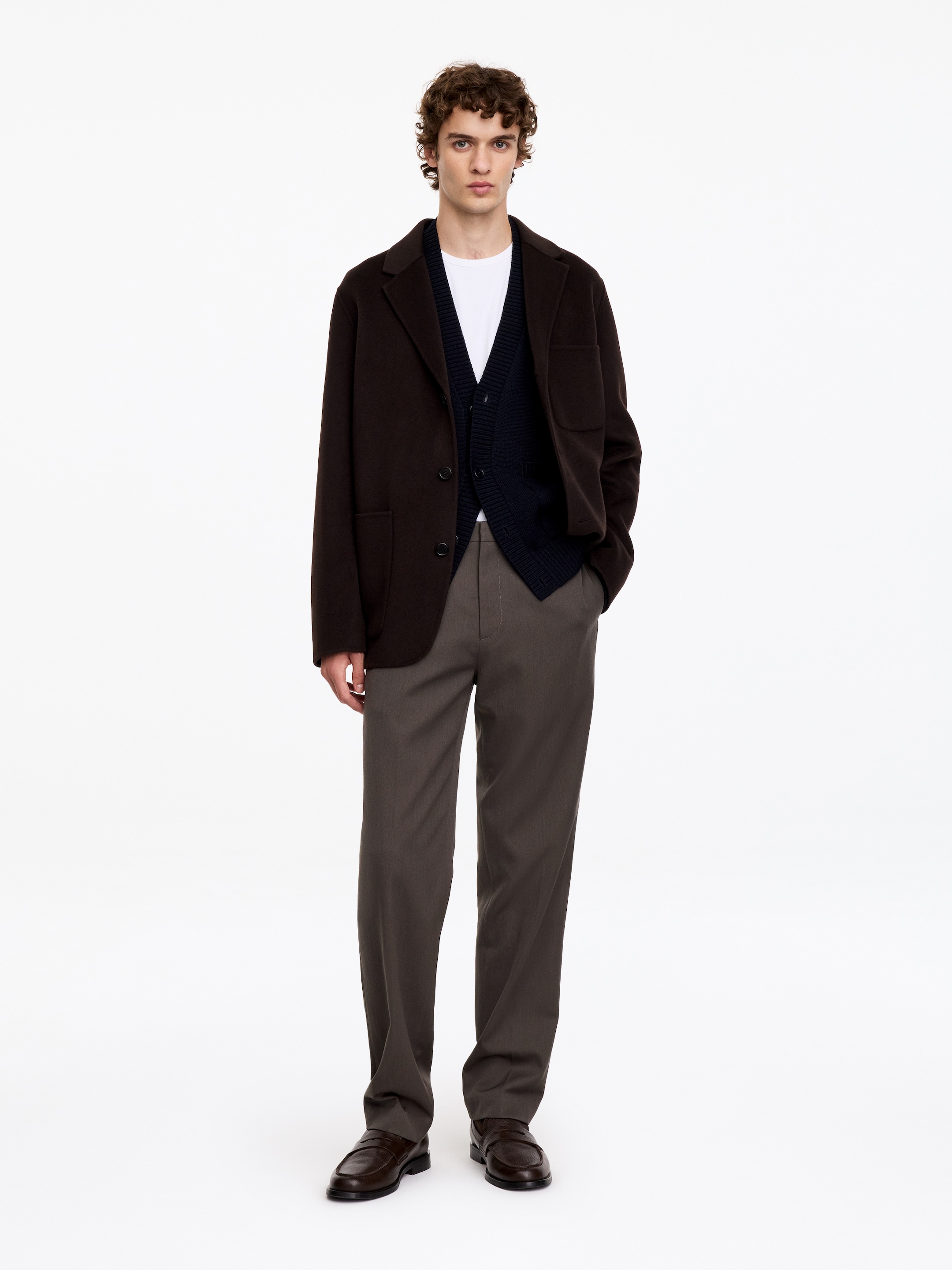 Hose aus Wolle und Baumwolle - Dunkles Graubraun - Regular Fit - men - StillMedia/Lookbook - 6