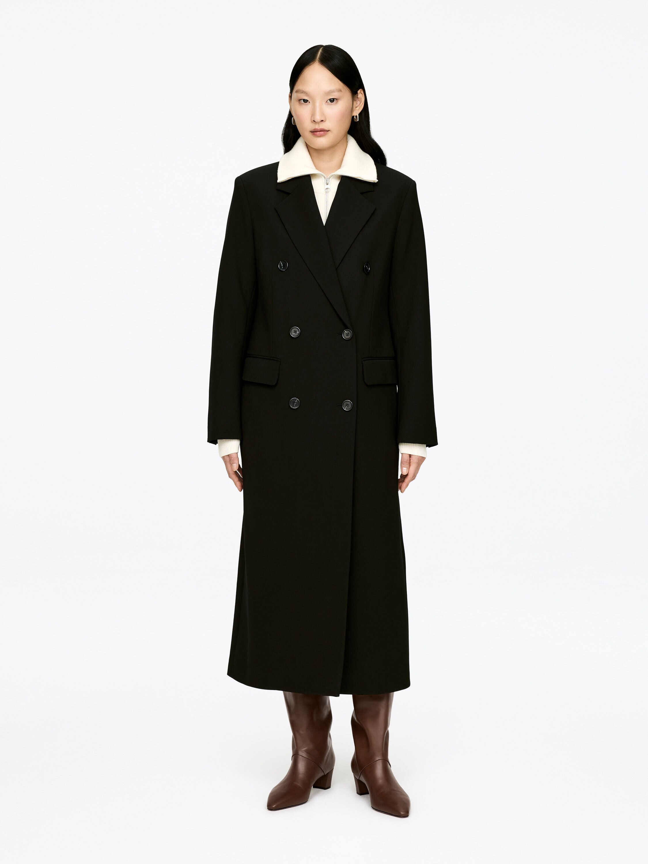 Mid-Calf Leather Boots - Dark Brown - Women - StillMedia/Lookbook - 7