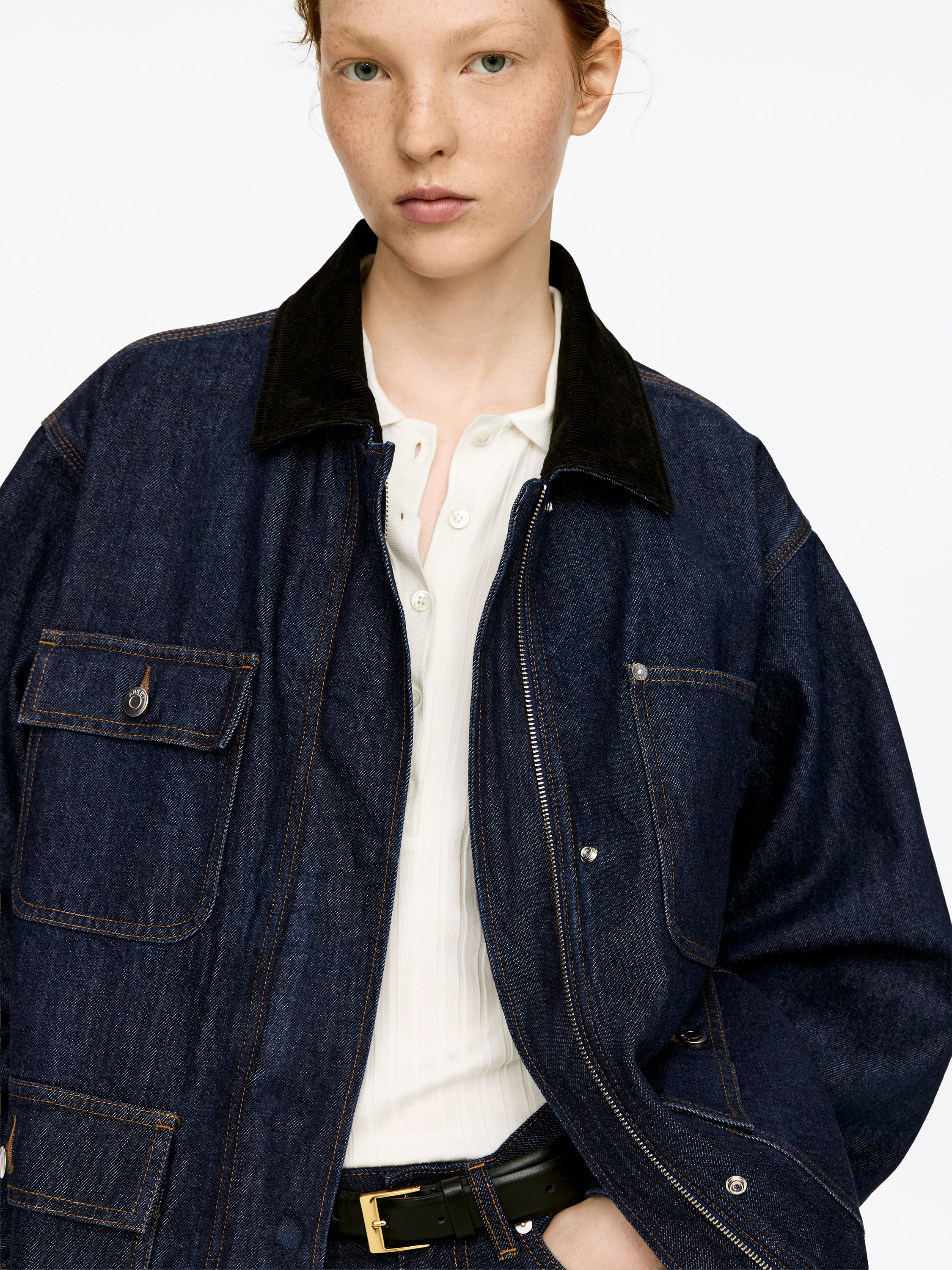 Oversized Denim Jacket - Dark Blue - Oversized - Women - StillMedia/Lookbook - 7