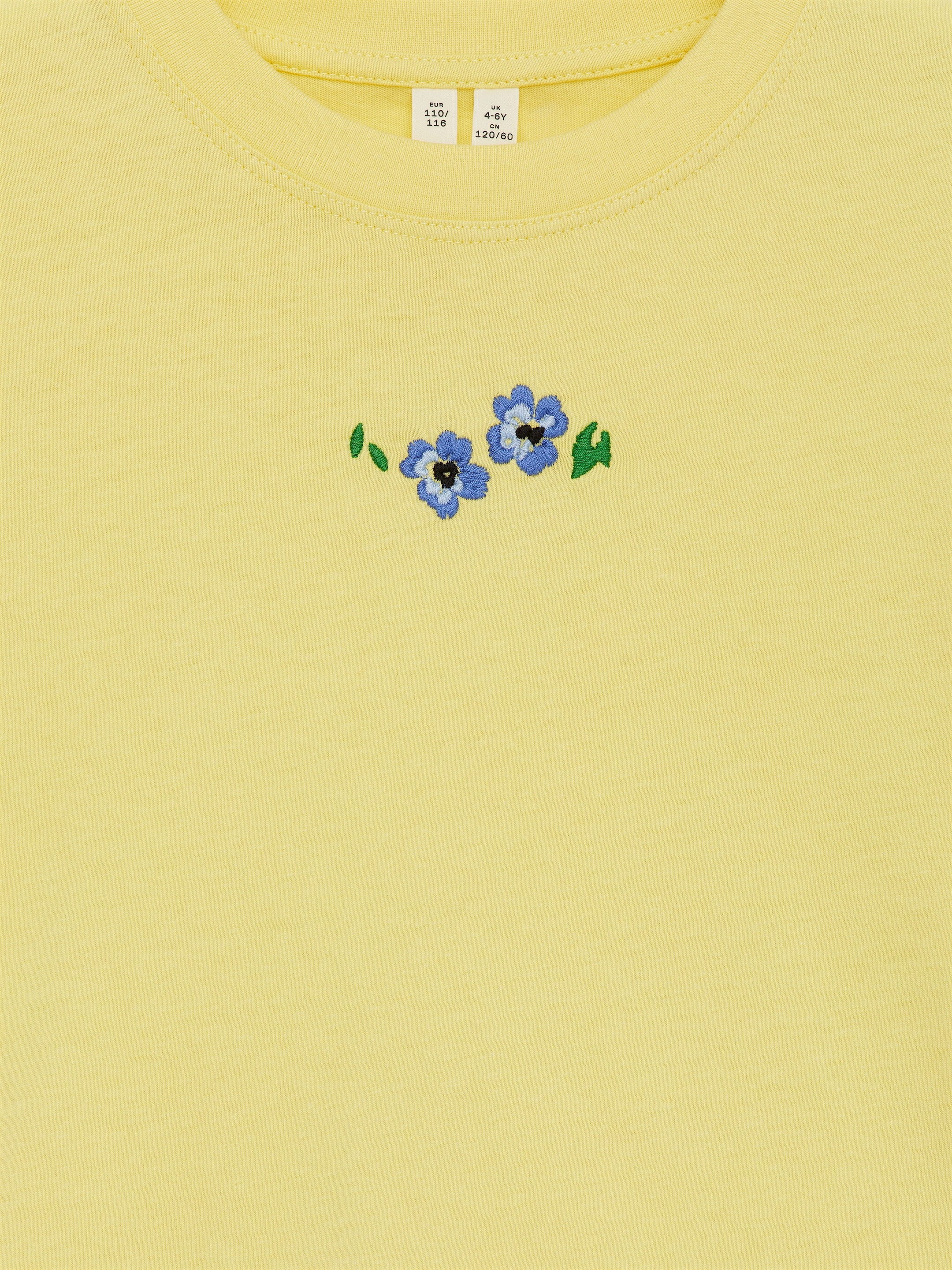 Größeres Bild anzeigen: Weit geschnittenes T-Shirt - Gelb/Blumenstickerei - Kids | H&M AT 3
