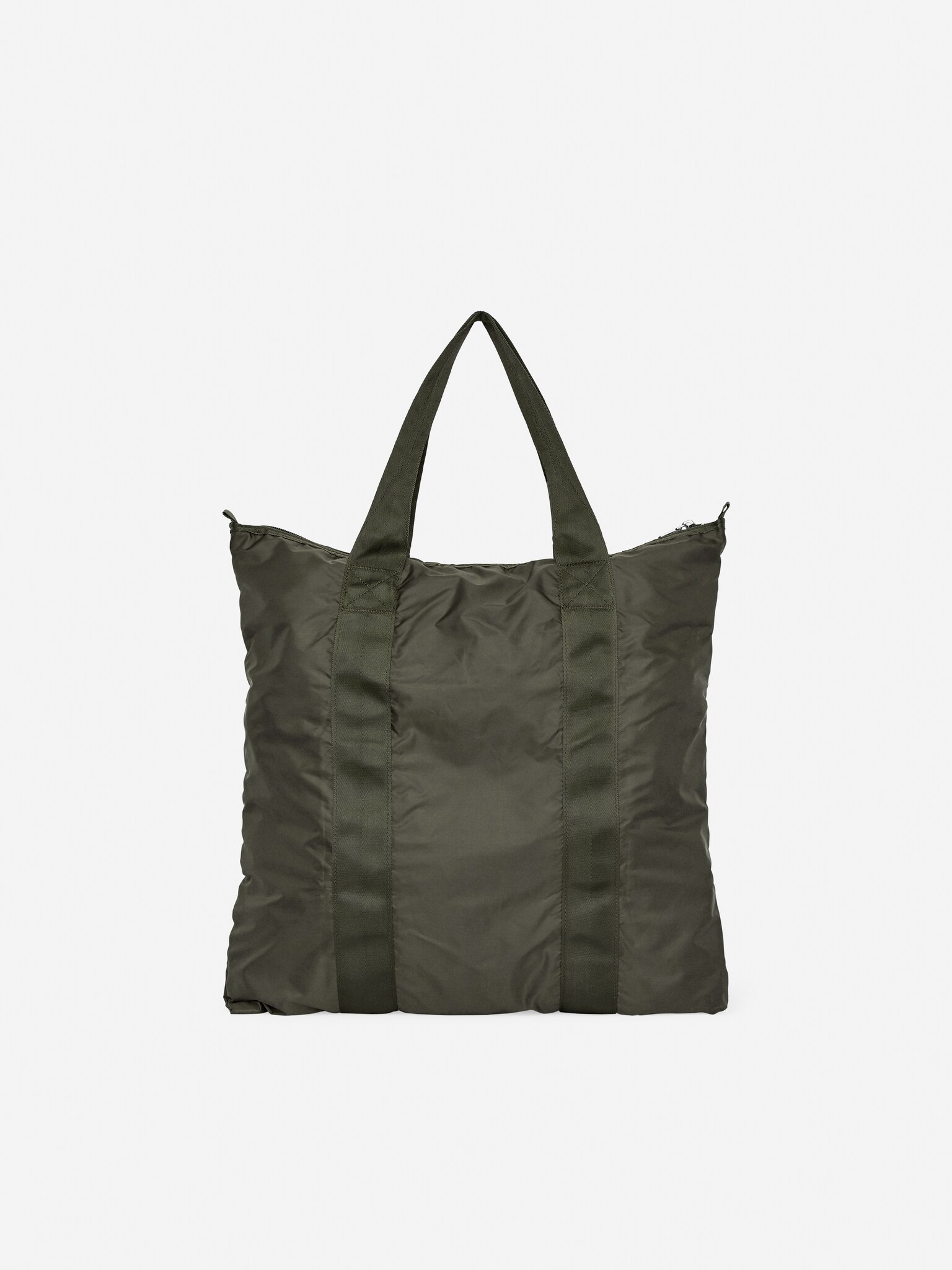 Packable Tote - Khaki Green/Black - 3