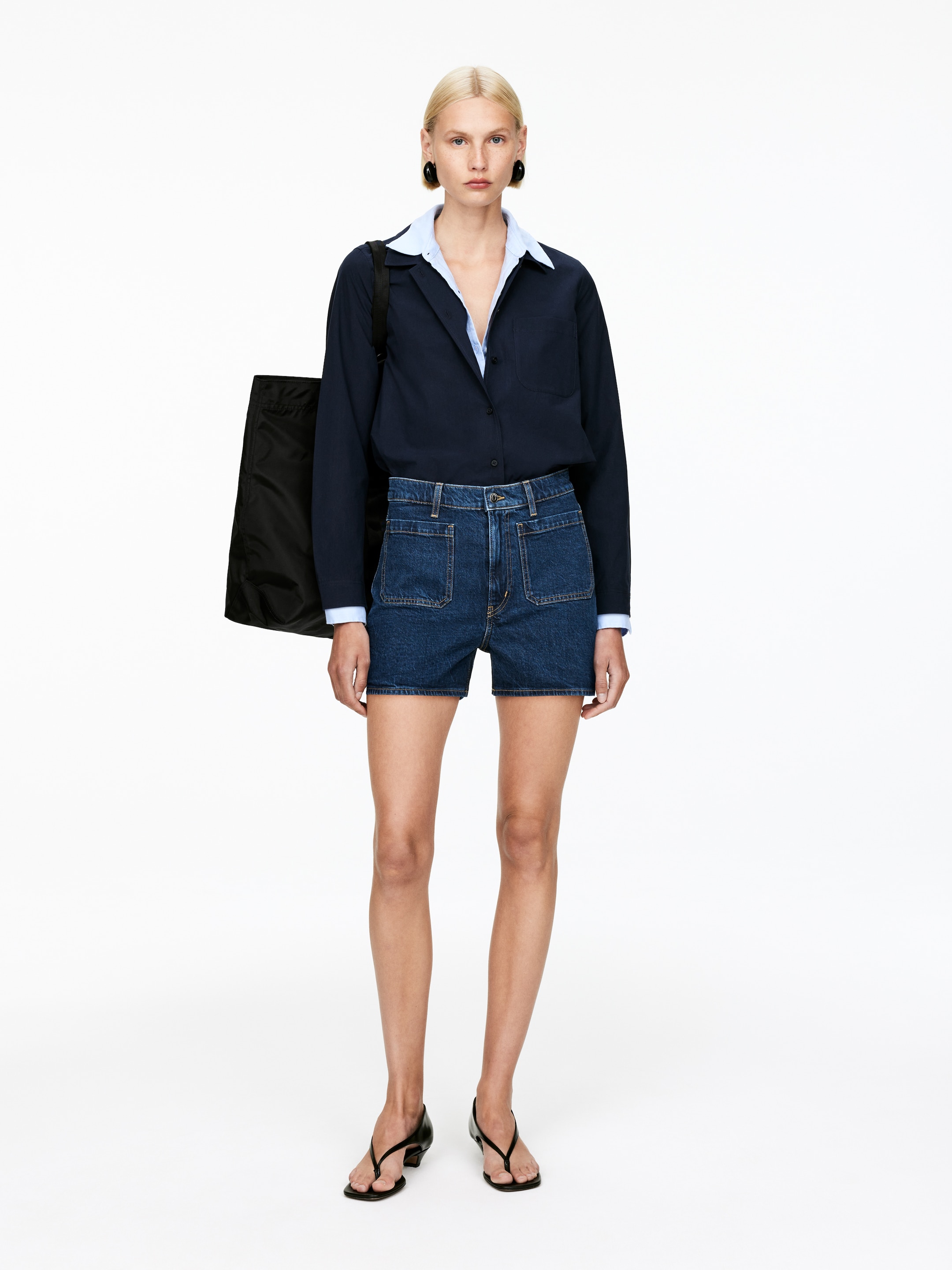 Agrandir l'image: Short LUPINE avec poches plaquées - Bleu foncé - FEMME | H&M CH 1