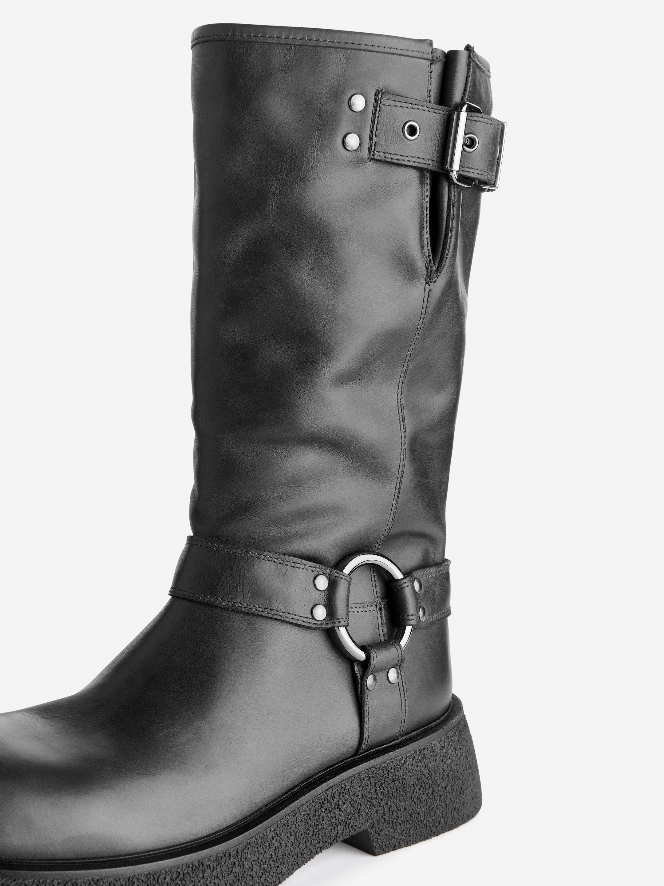View larger image: Leather Biker Boots - Black - Ladies | H&M GB 5