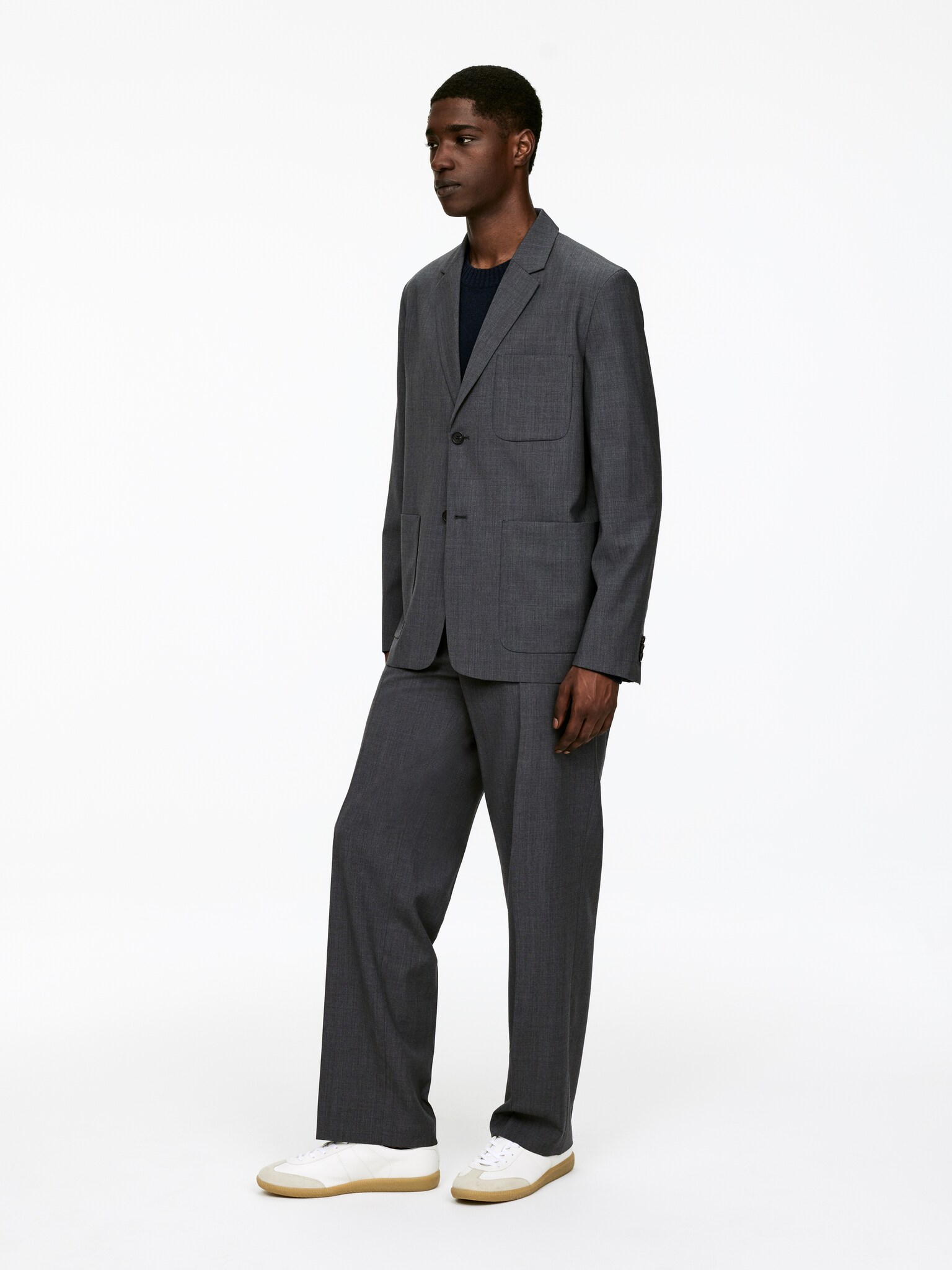 Blazer en laine - Gris chiné - 3