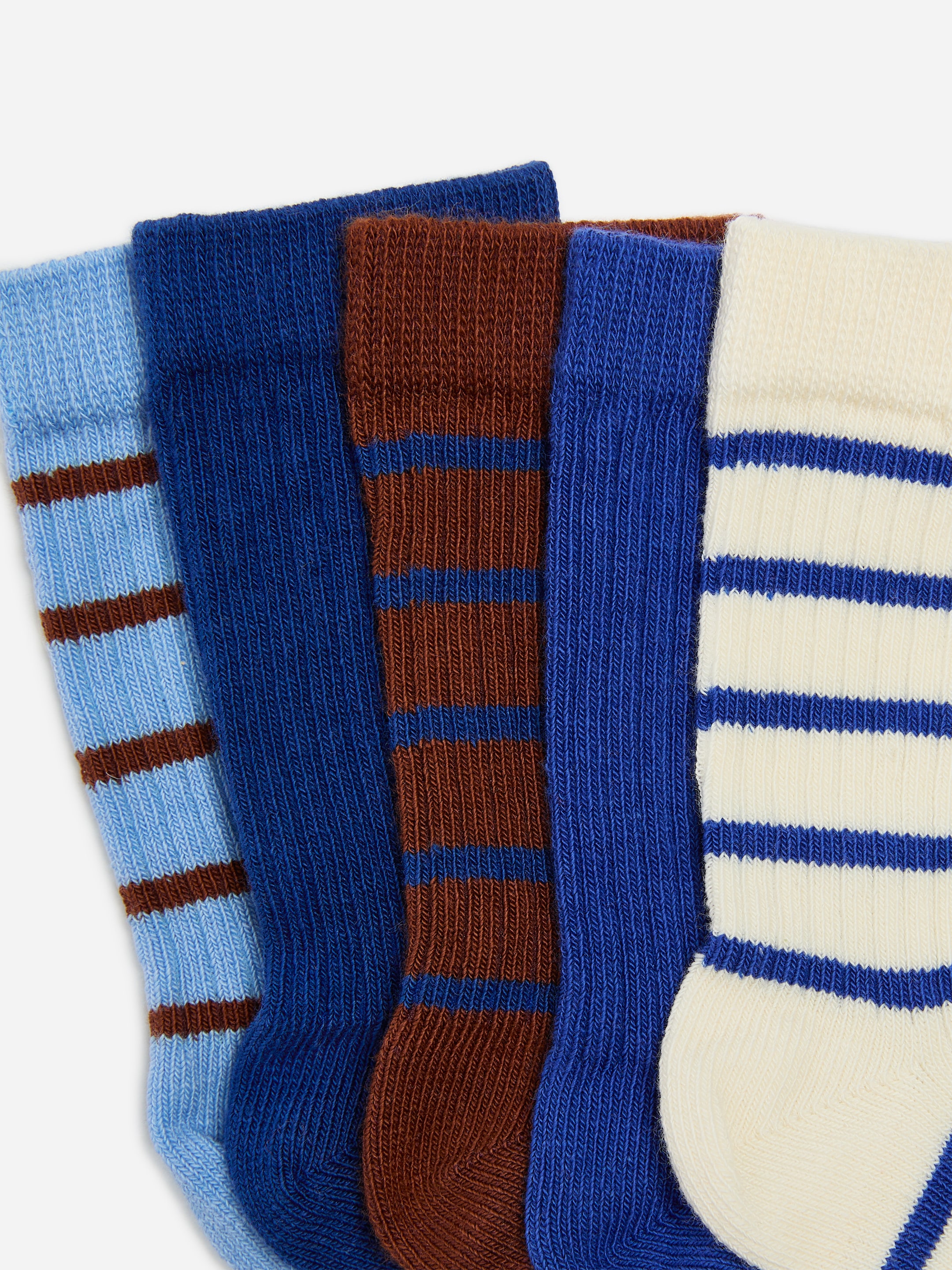 Rib Knit Baby Socks, 5 Pairs - Blue/Multicolour - Children - StillMedia/DescriptiveDetail - 2