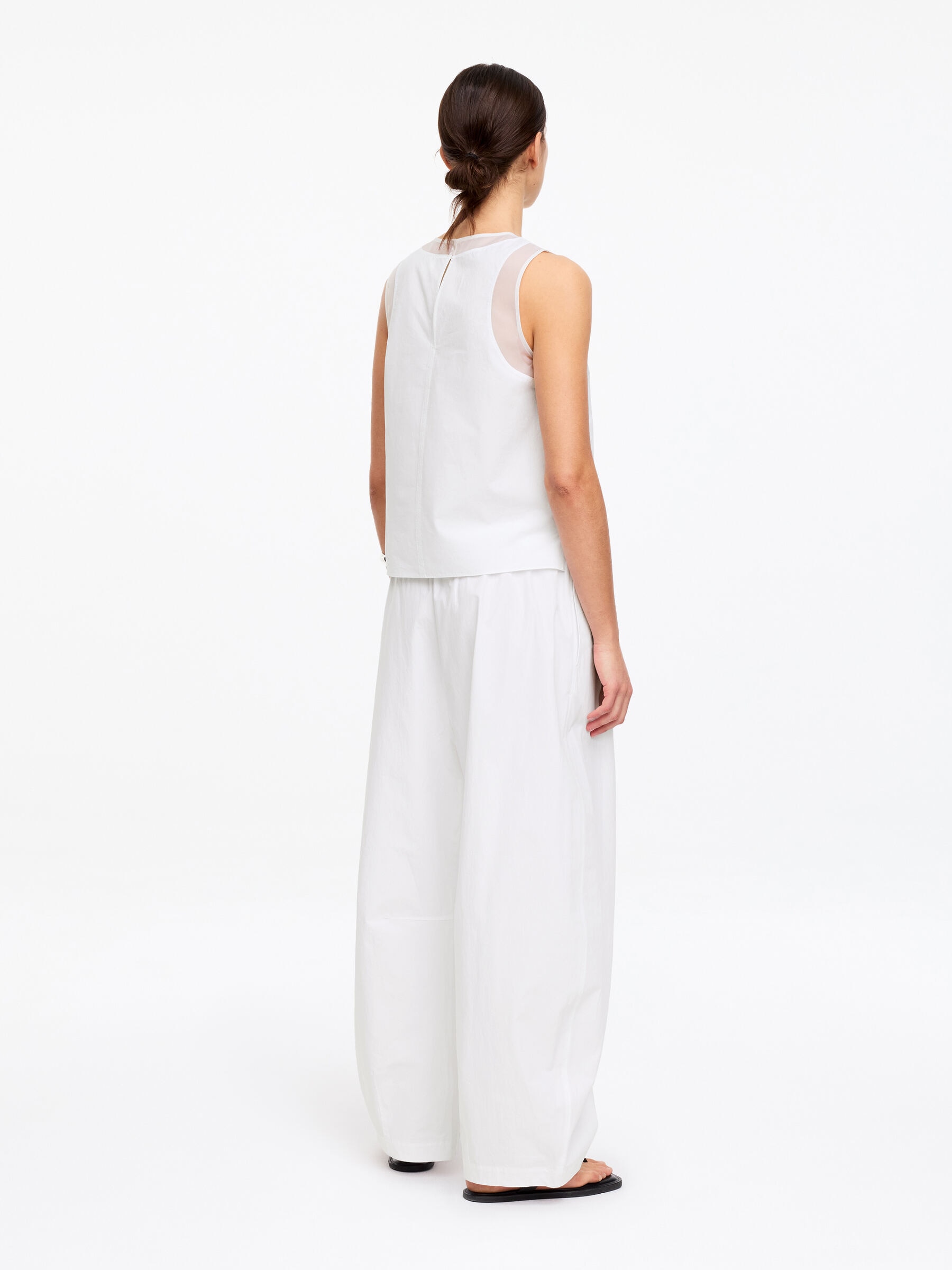 Tanktop mit Organzadetail - Weiß - Regular Fit - Damen - StillMedia/Lookbook - 5