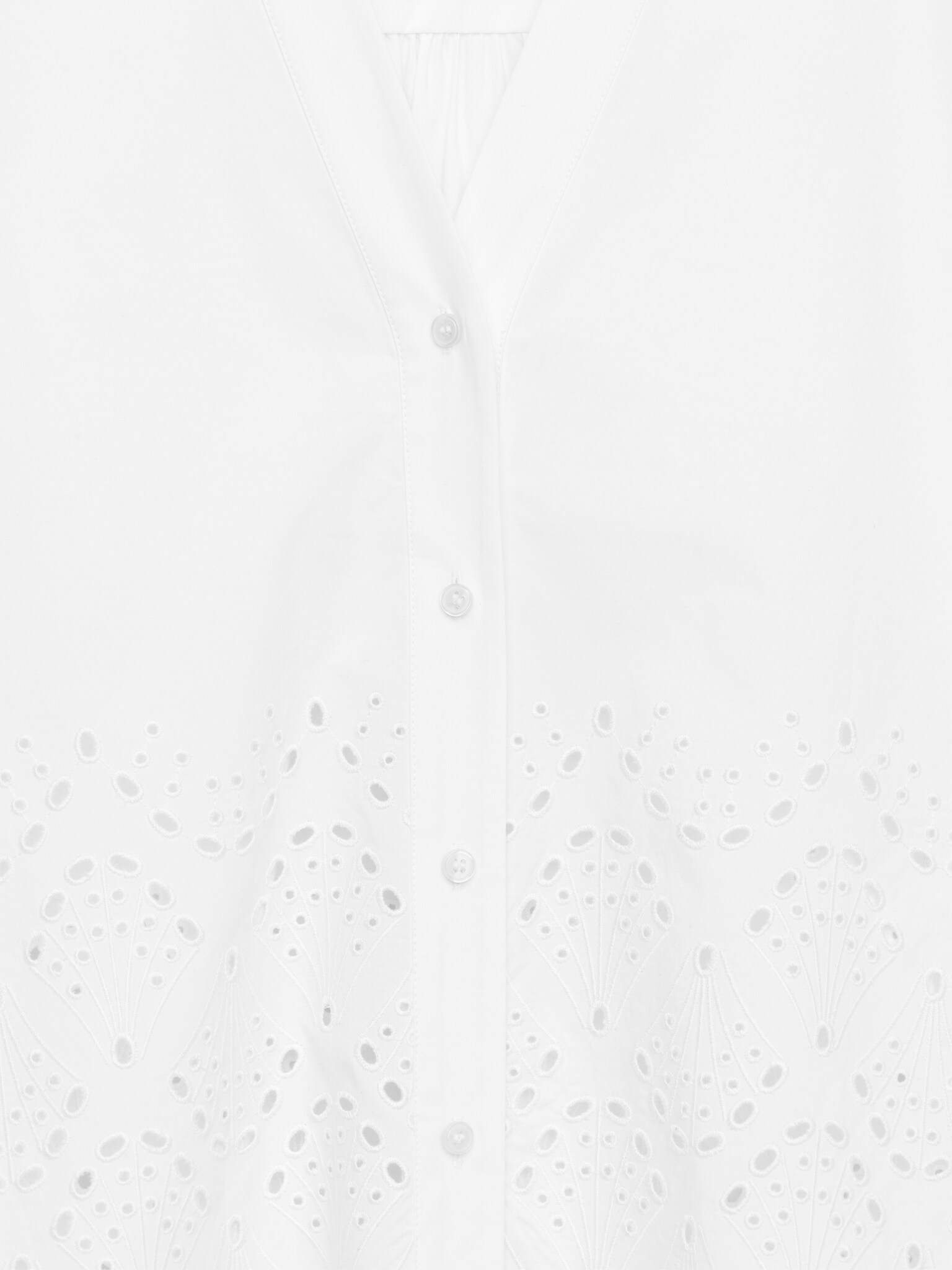 Blouse en broderie anglaise - Blanc/Bleu foncé - 3
