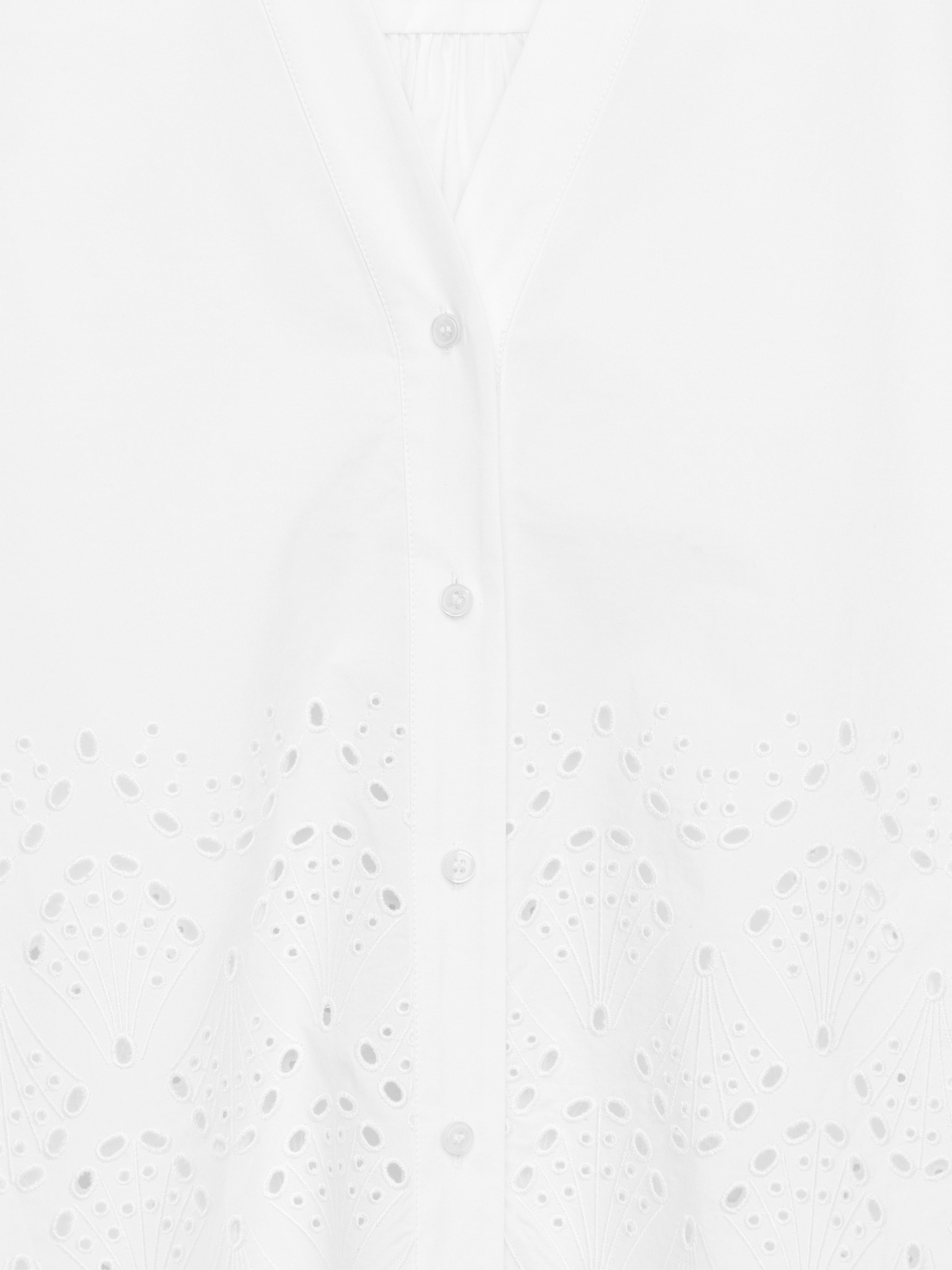 Grotere afbeelding bekijken: Blouse met broderie anglaise - Wit - DAMES | H&M BE 7