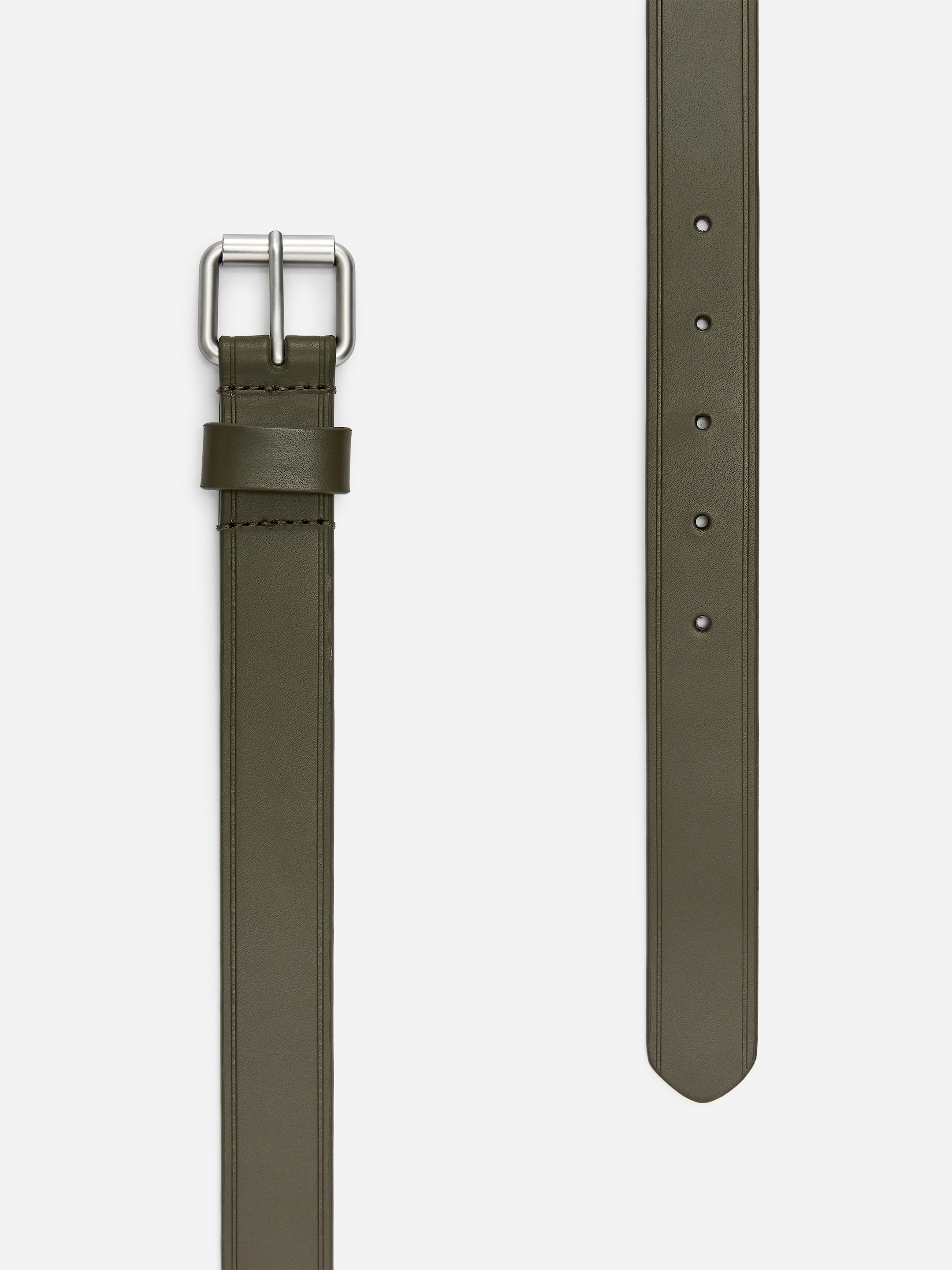 Ceinture fine en croûte de cuir - Vert kaki - Homme - StillMedia/DescriptiveDetail - 2