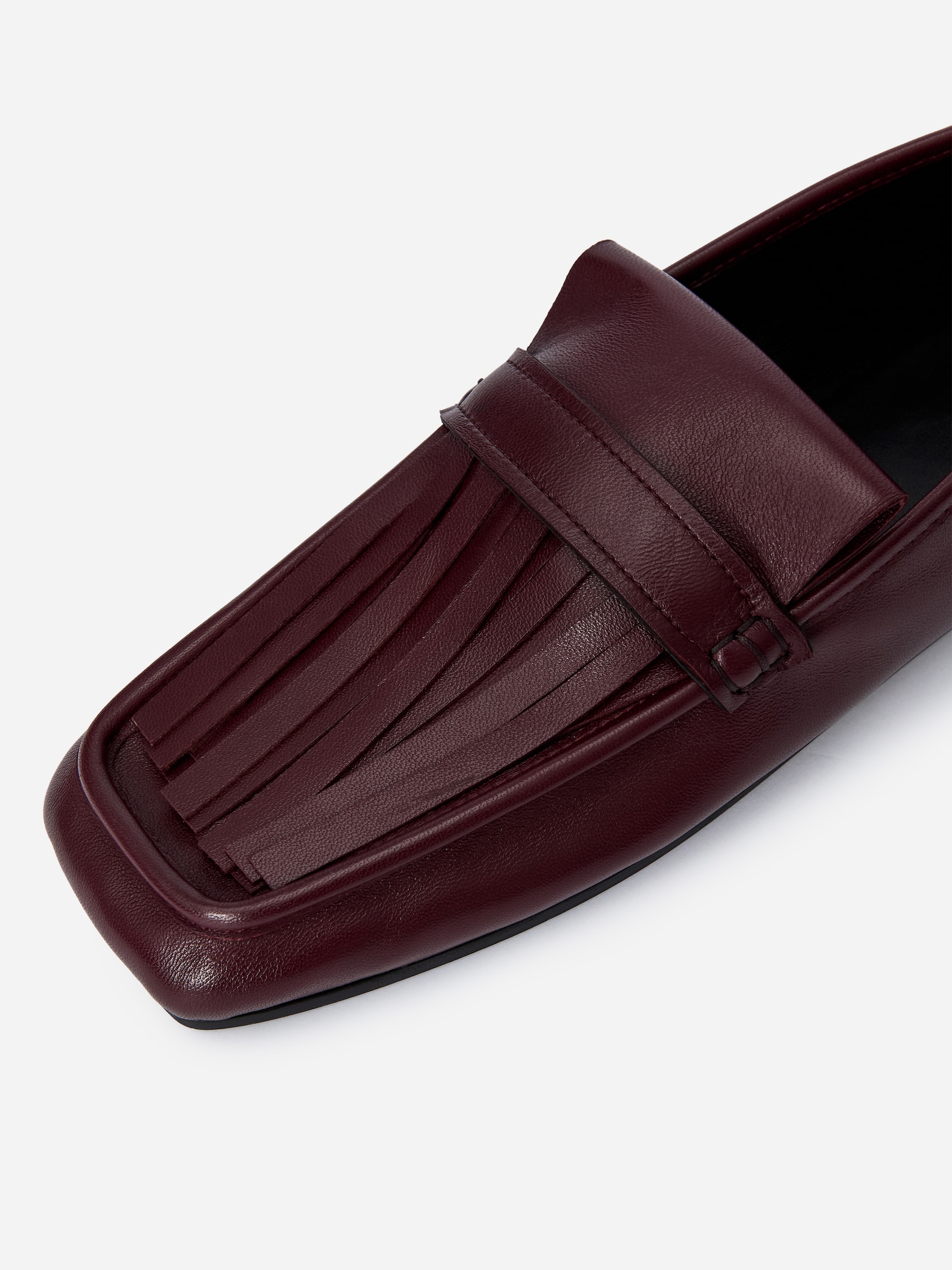 Skórzane loafersy z frędzlami - Ciemnoczerwony - Women - StillMedia/DescriptiveDetail - 4