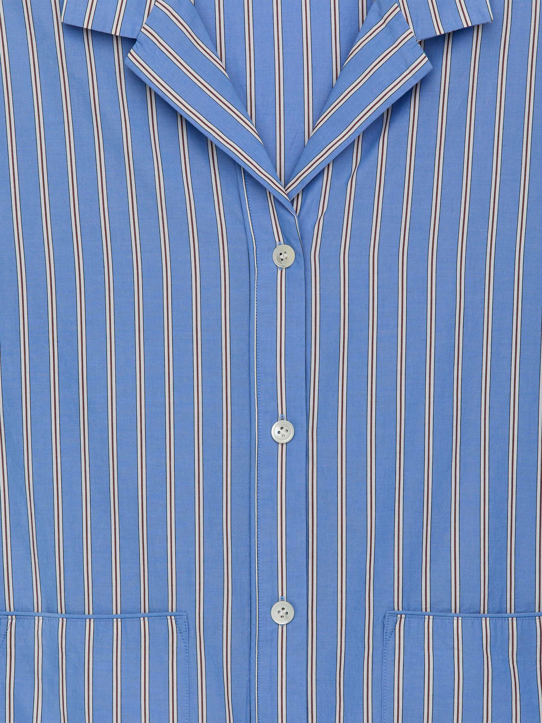 Cotton Satin Shirt - Blue/Striped - Regular fit - Women - StillMedia/DescriptiveDetail - 2