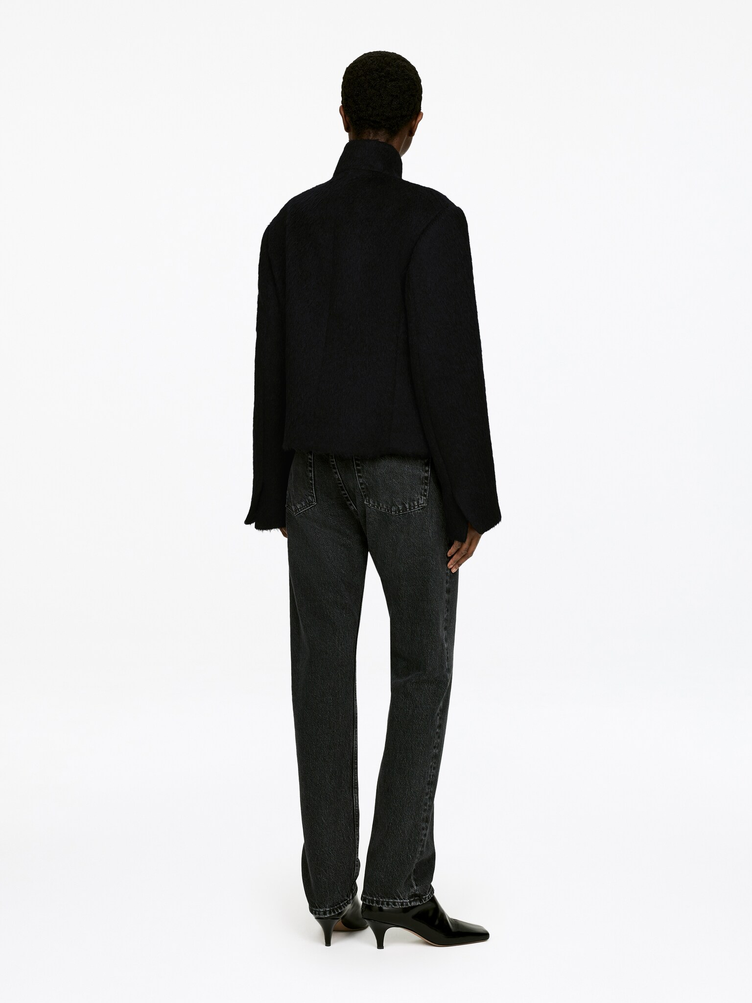 Wool-Alpaca Blend Jacket - Black - 4