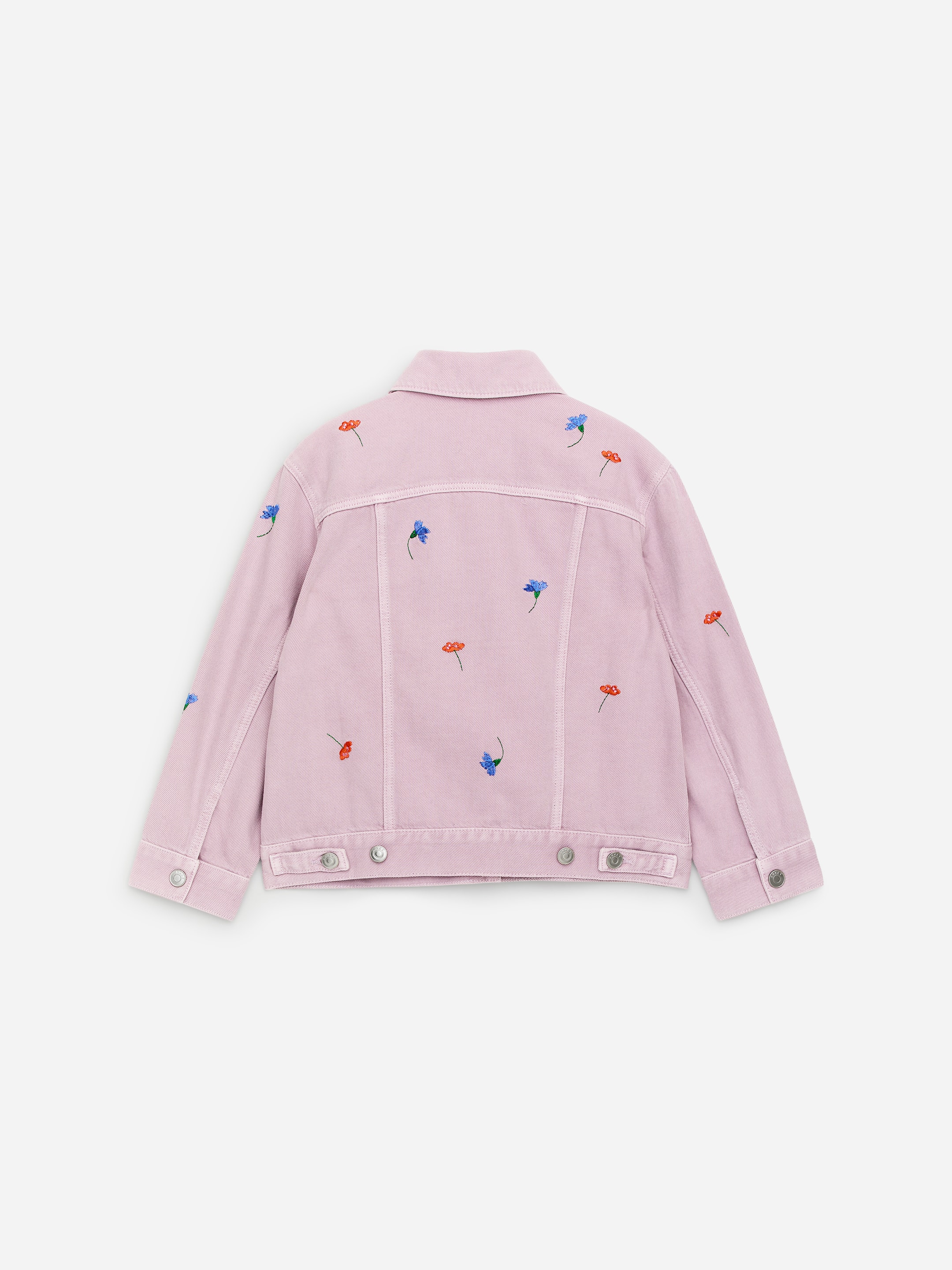 Embroidered Denim Jacket - Pink/Floral - Oversized - Children - StillMedia/DescriptiveStillLife - 3
