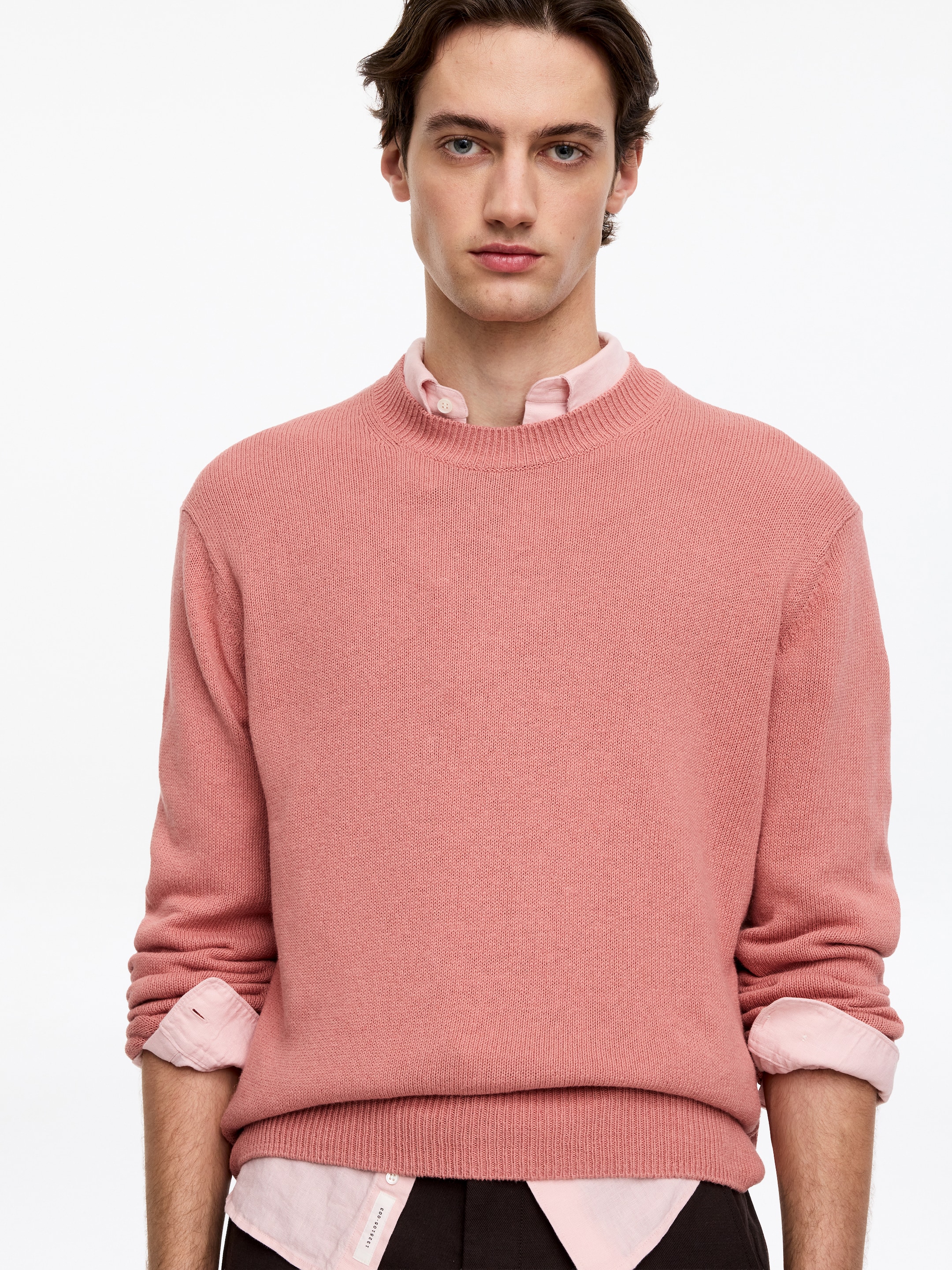 Pull en lin et coton - Rose poudré - Regular fit - Homme - StillMedia/Lookbook - 5