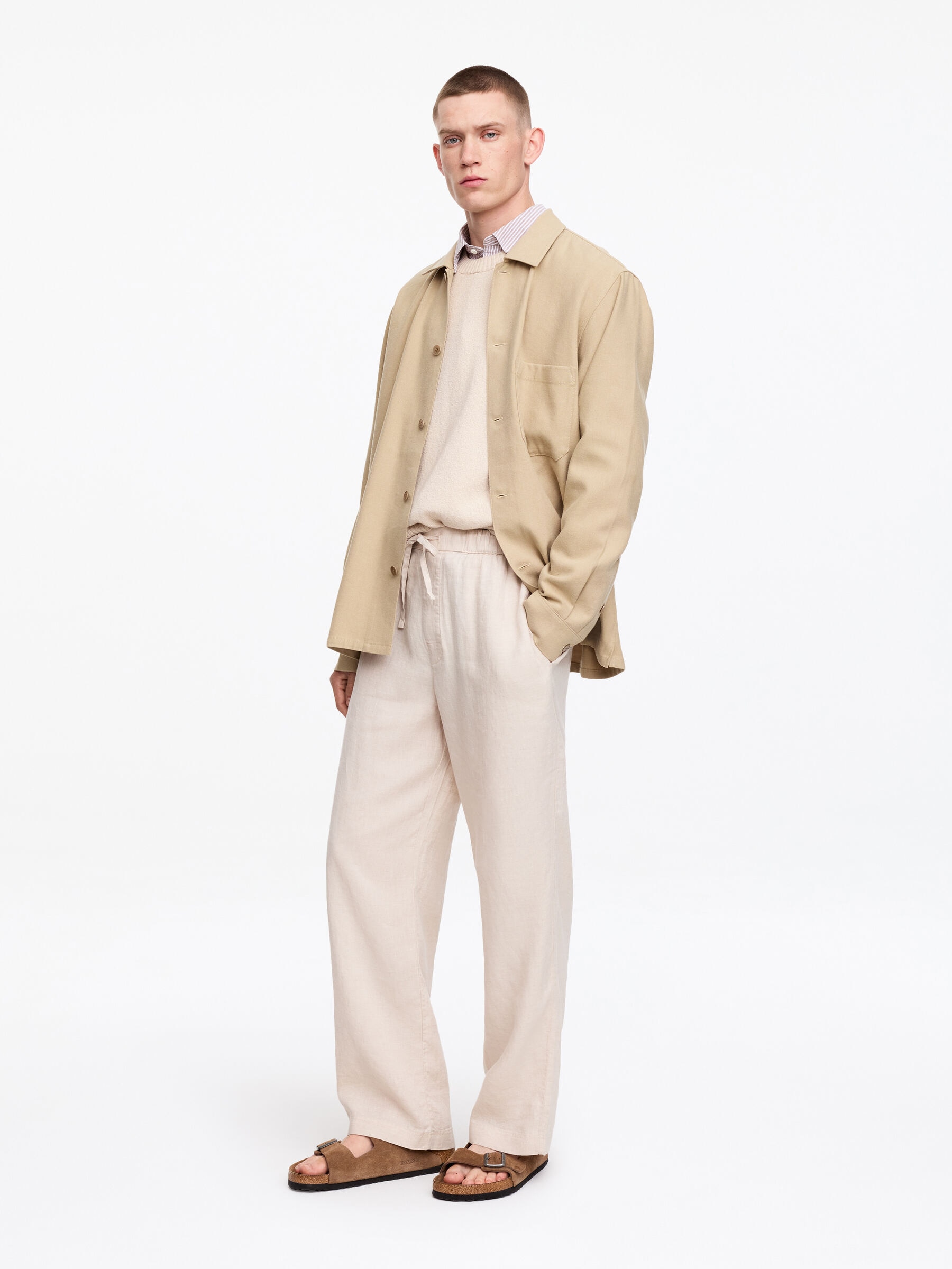 Pull en laine et coton - Blanc cassé - Regular fit - Homme - StillMedia/Lookbook - 8